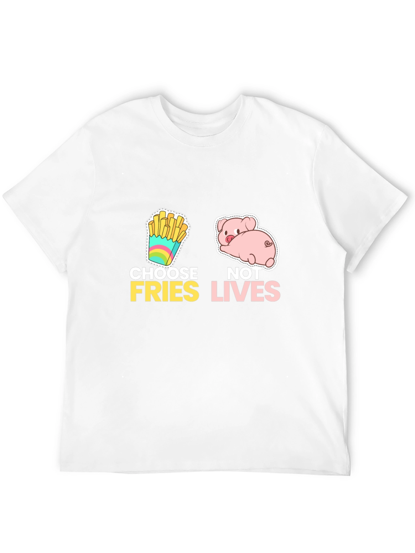Black Choose Fries Not Lives Black Graphic Tee view 12