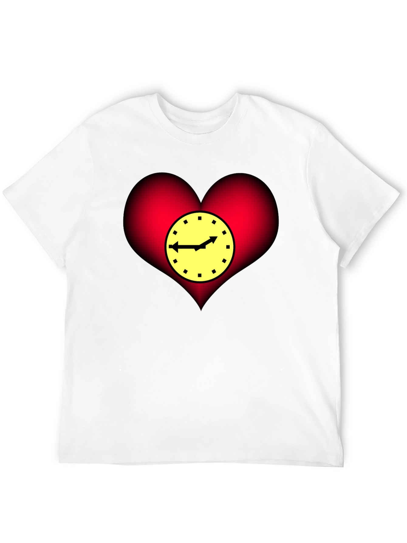 Black Heart Clock Graphic T-Shirt - Stylish & Unique Design view 12