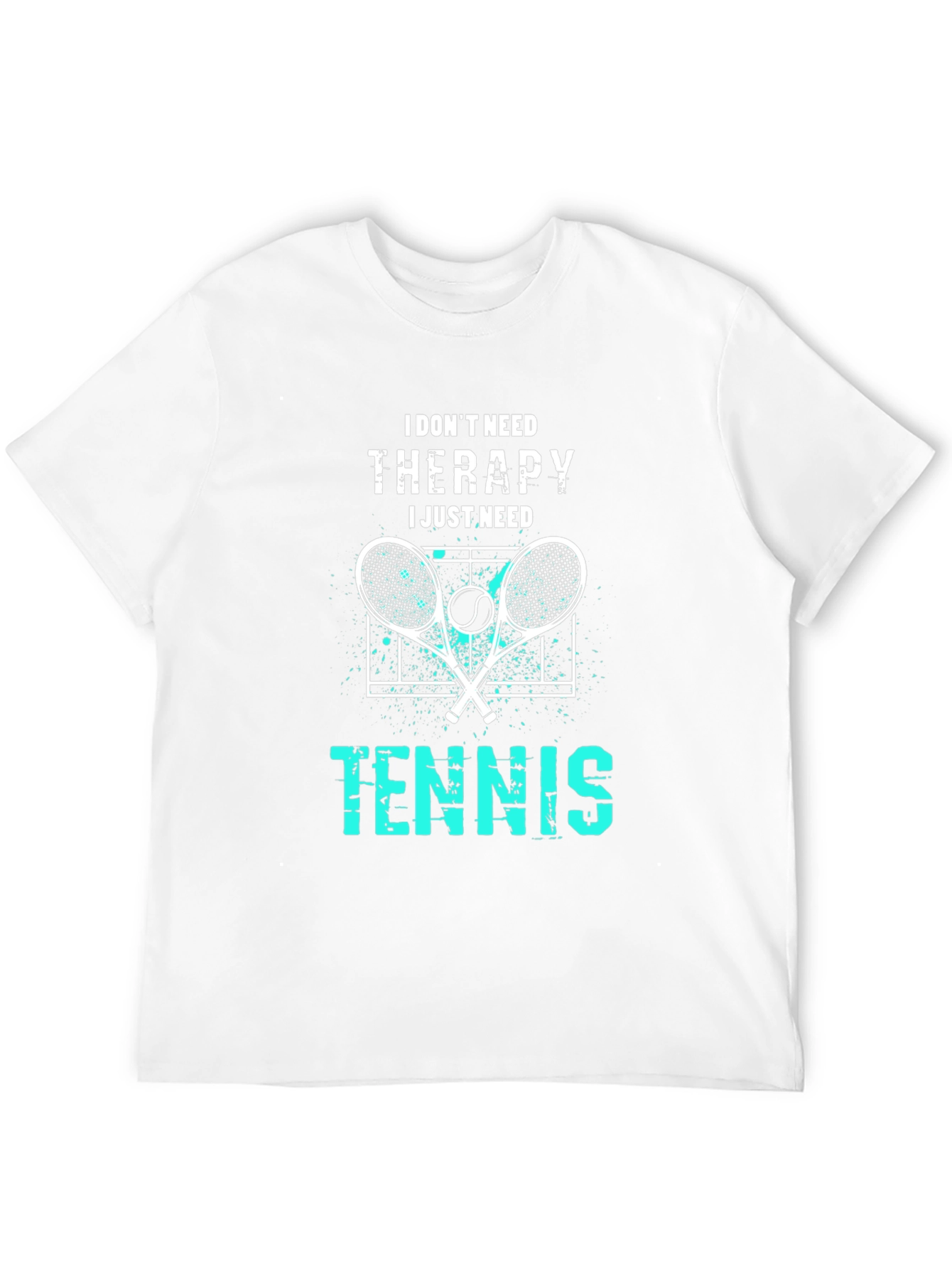 Black I Don't Need Therapy I Just Need Tennis T-Shirt view 12
