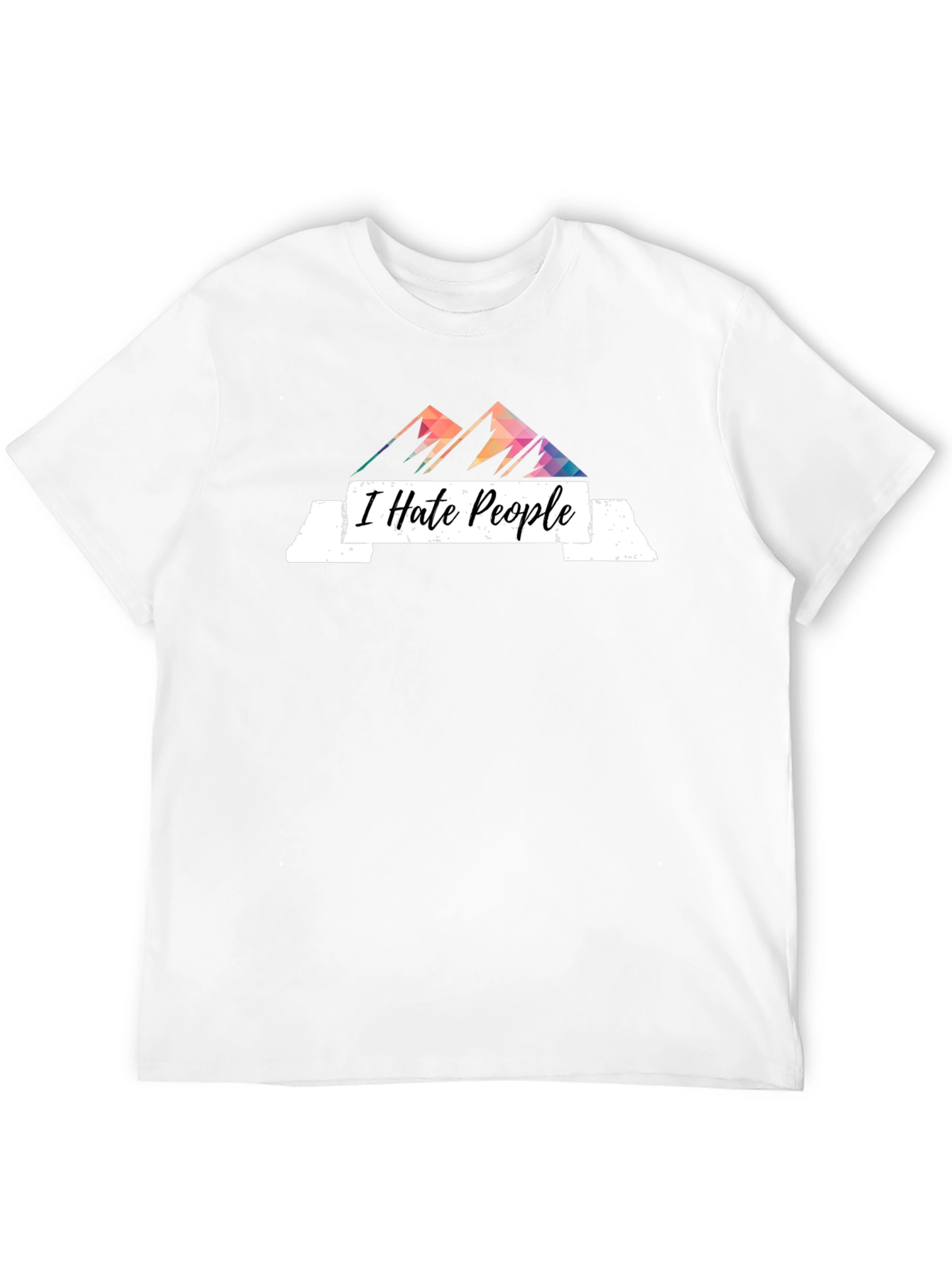 Black I Hate People Graphic Tee - Sarcastic Mountain Design view 12