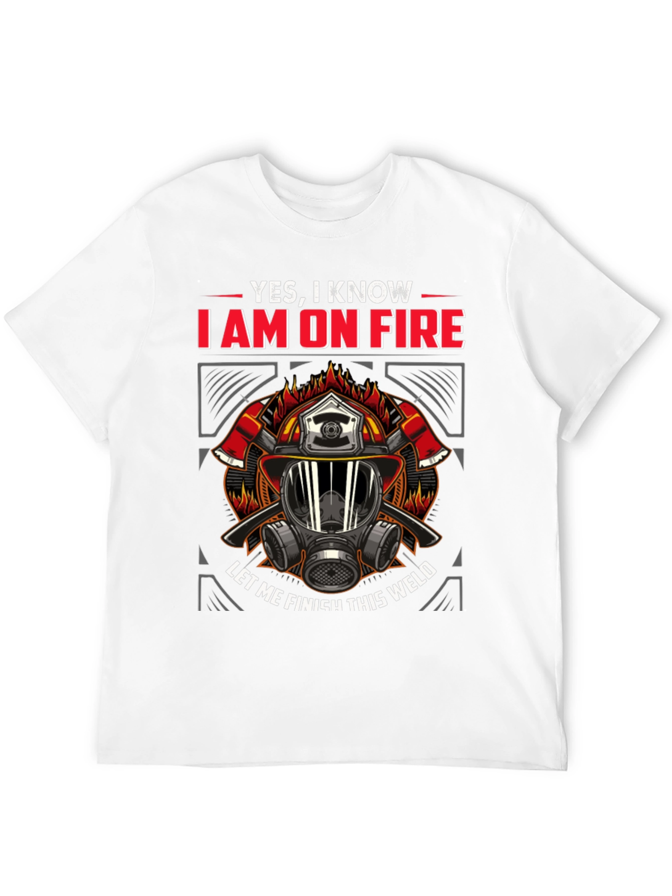 Black Firefighter On Fire Welding T-Shirt view 12