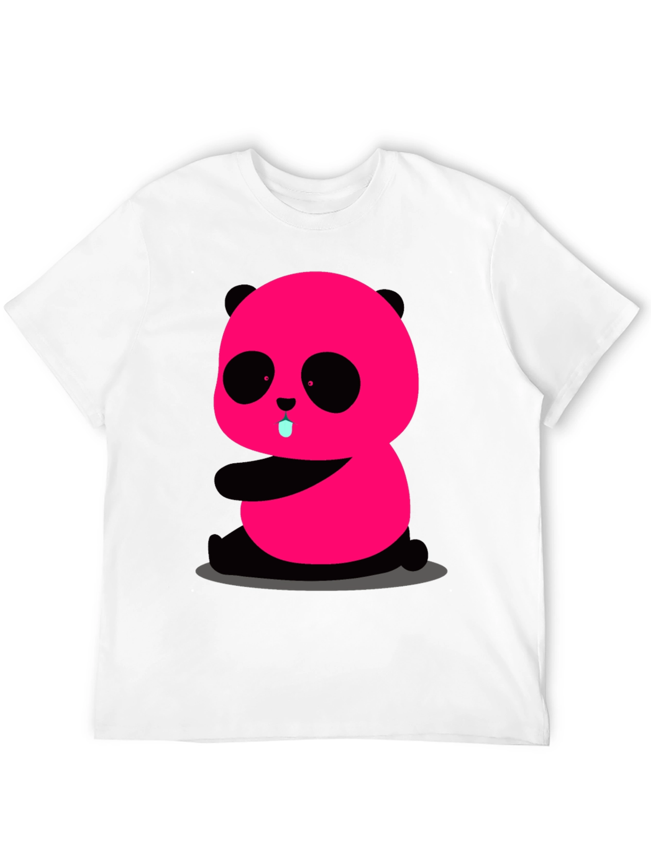 Black Pink Panda Graphic Tee - Cute & Fun Black T-Shirt view 12