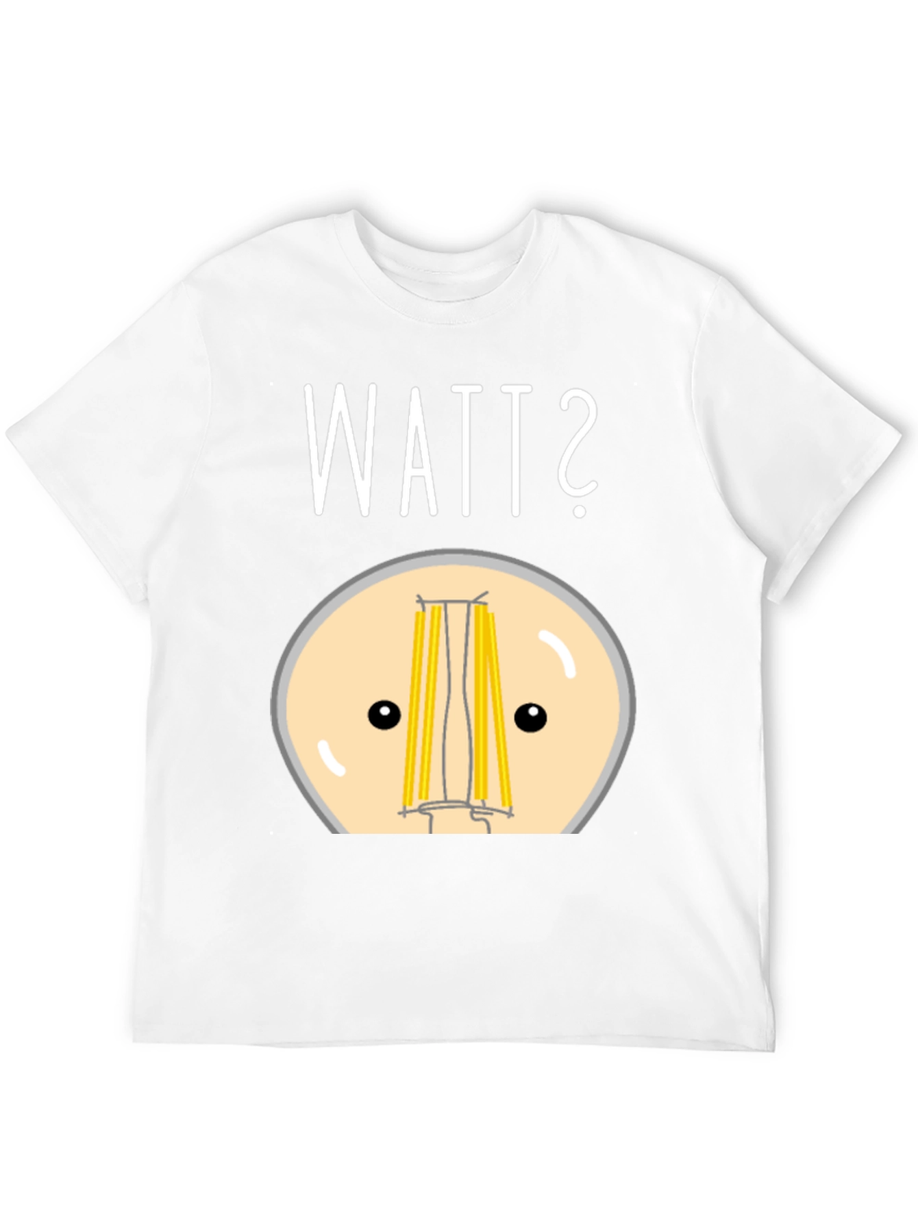 Black Watt? Pun T-Shirt - Funny Light Bulb Design view 12