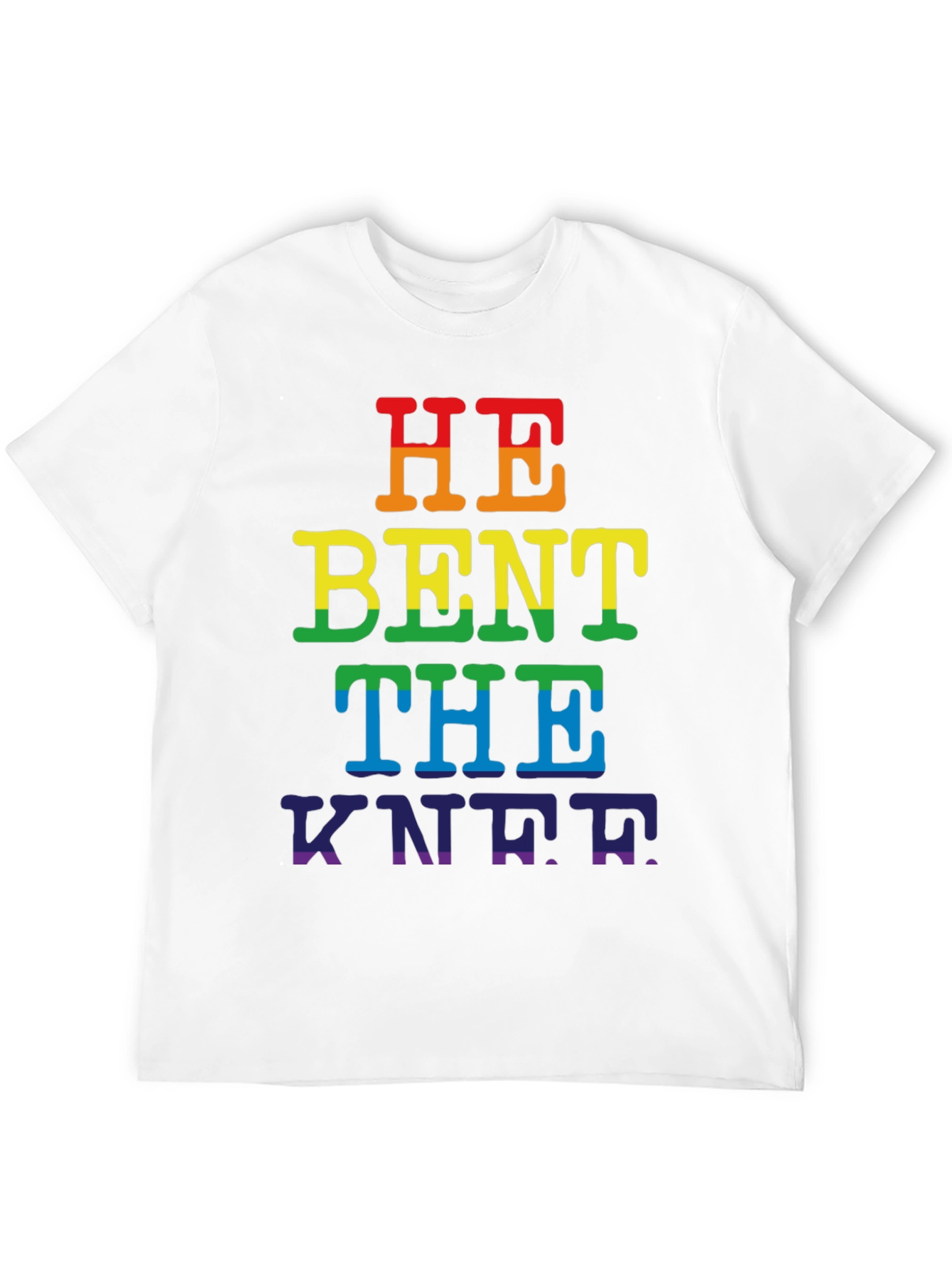 Black Rainbow "He Bent the Knee" Pride T-Shirt view 12