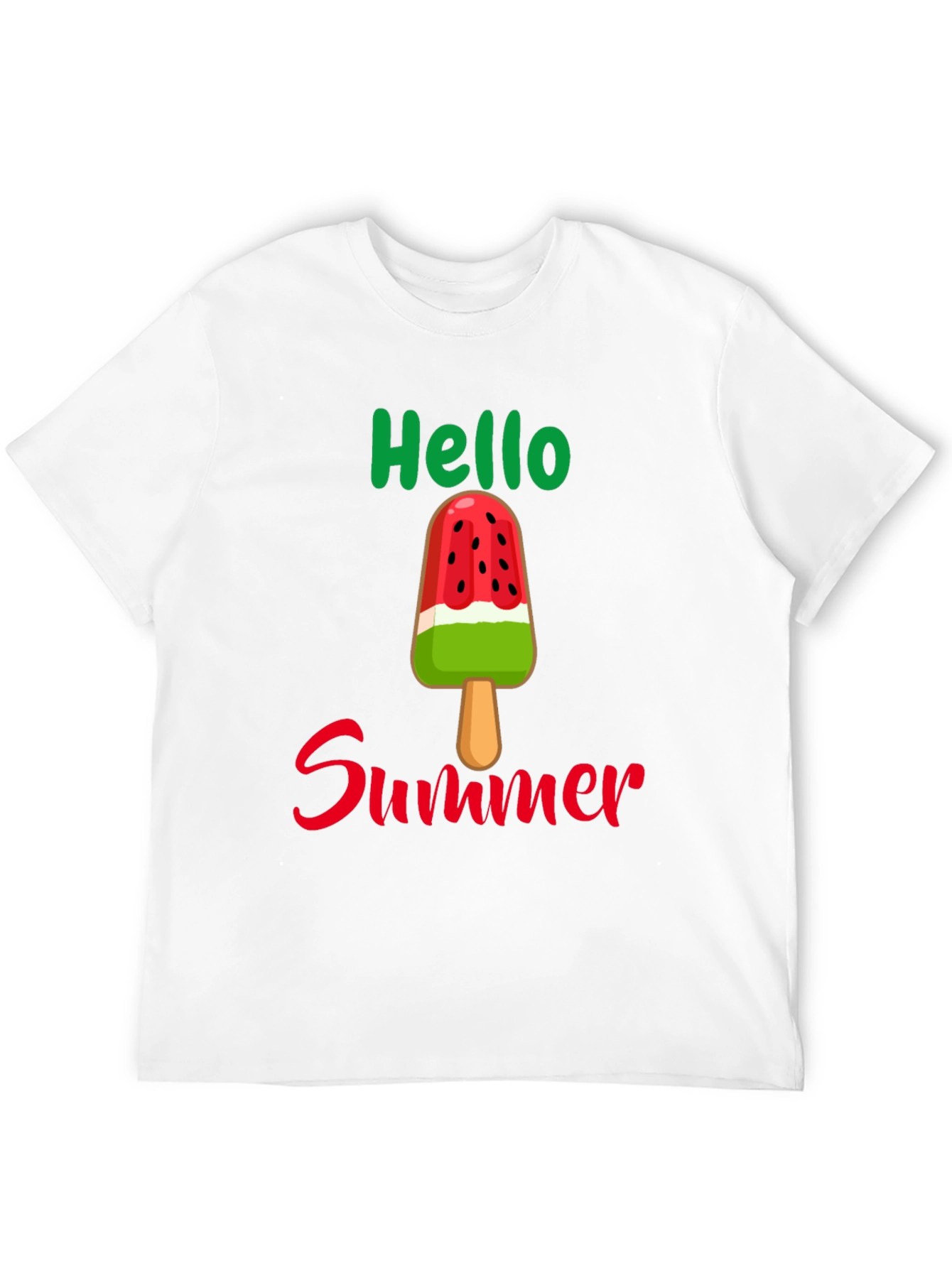 Black Hello Summer Watermelon Popsicle Graphic Tee view 12