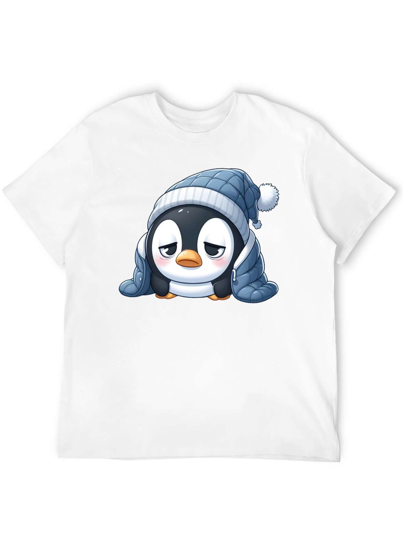 Black Cute Penguin Winter T-Shirt view 12