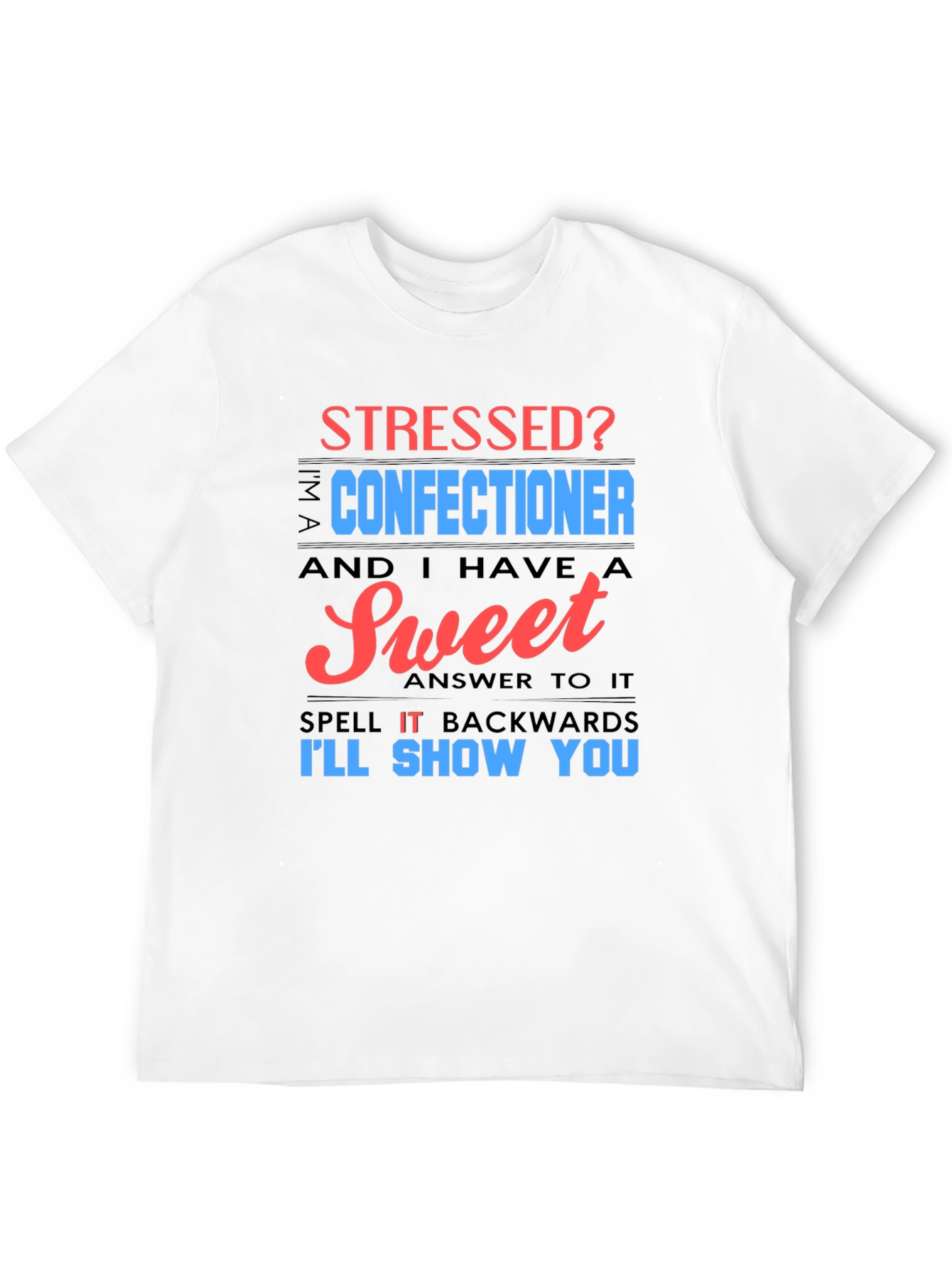 Black Stressed Confectioner T-Shirt - Sweet Answer Tee view 12