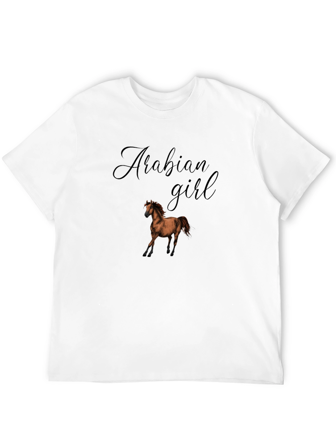 Black Arabian Girl Horse T-Shirt - Black view 12