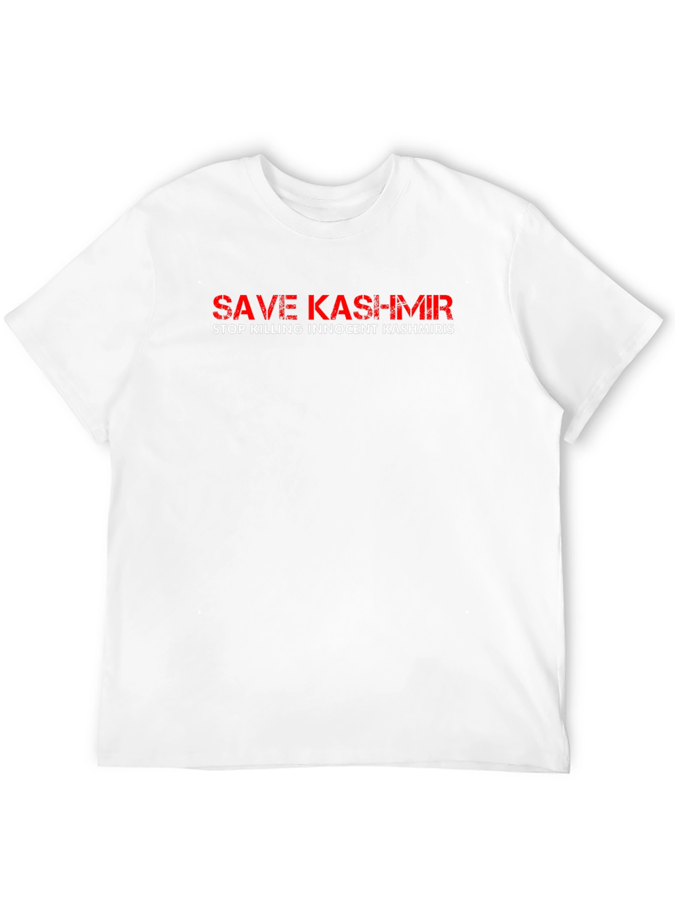 Black Save Kashmir Graphic Tee - Black Cotton Activist Shirt view 12