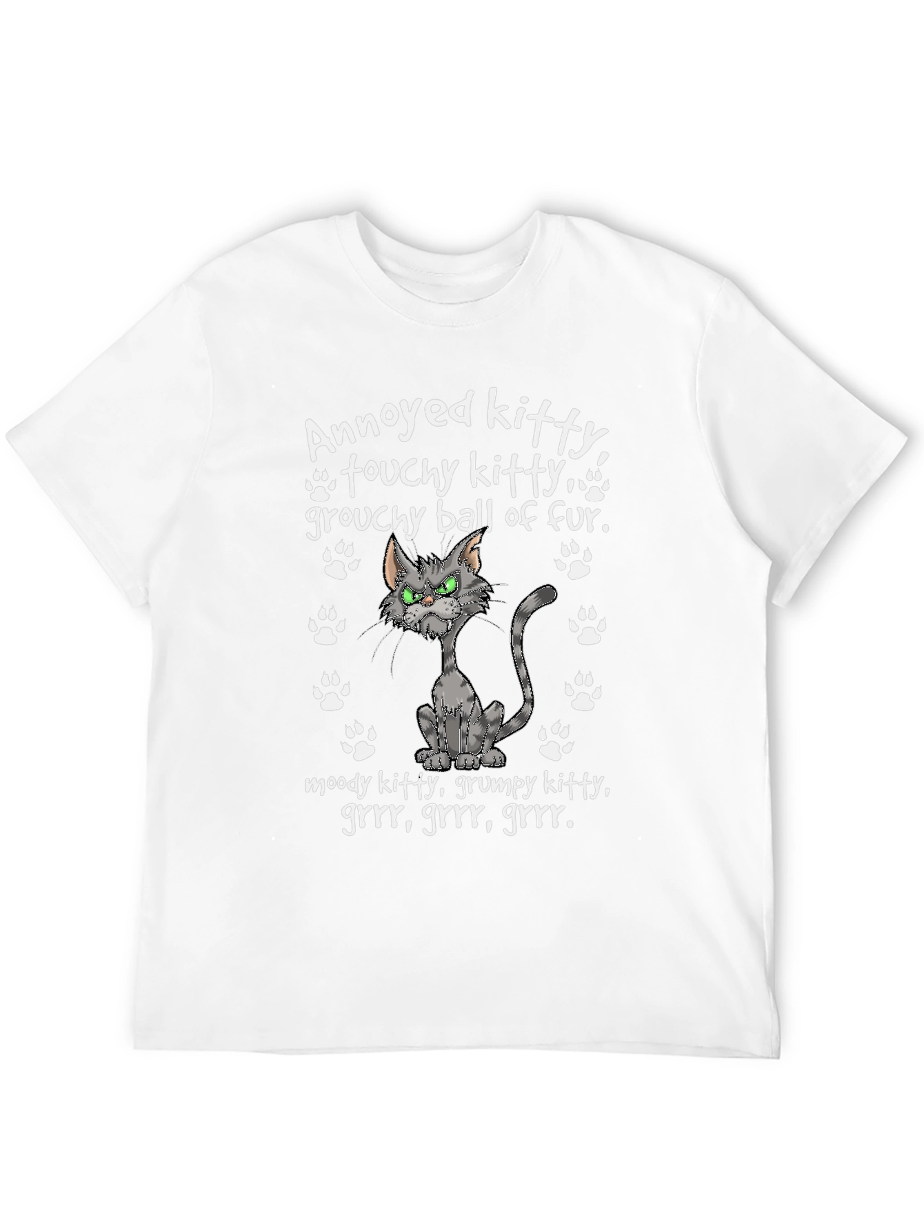 Black Annoyed Kitty T-Shirt - Grumpy Cat Design view 12