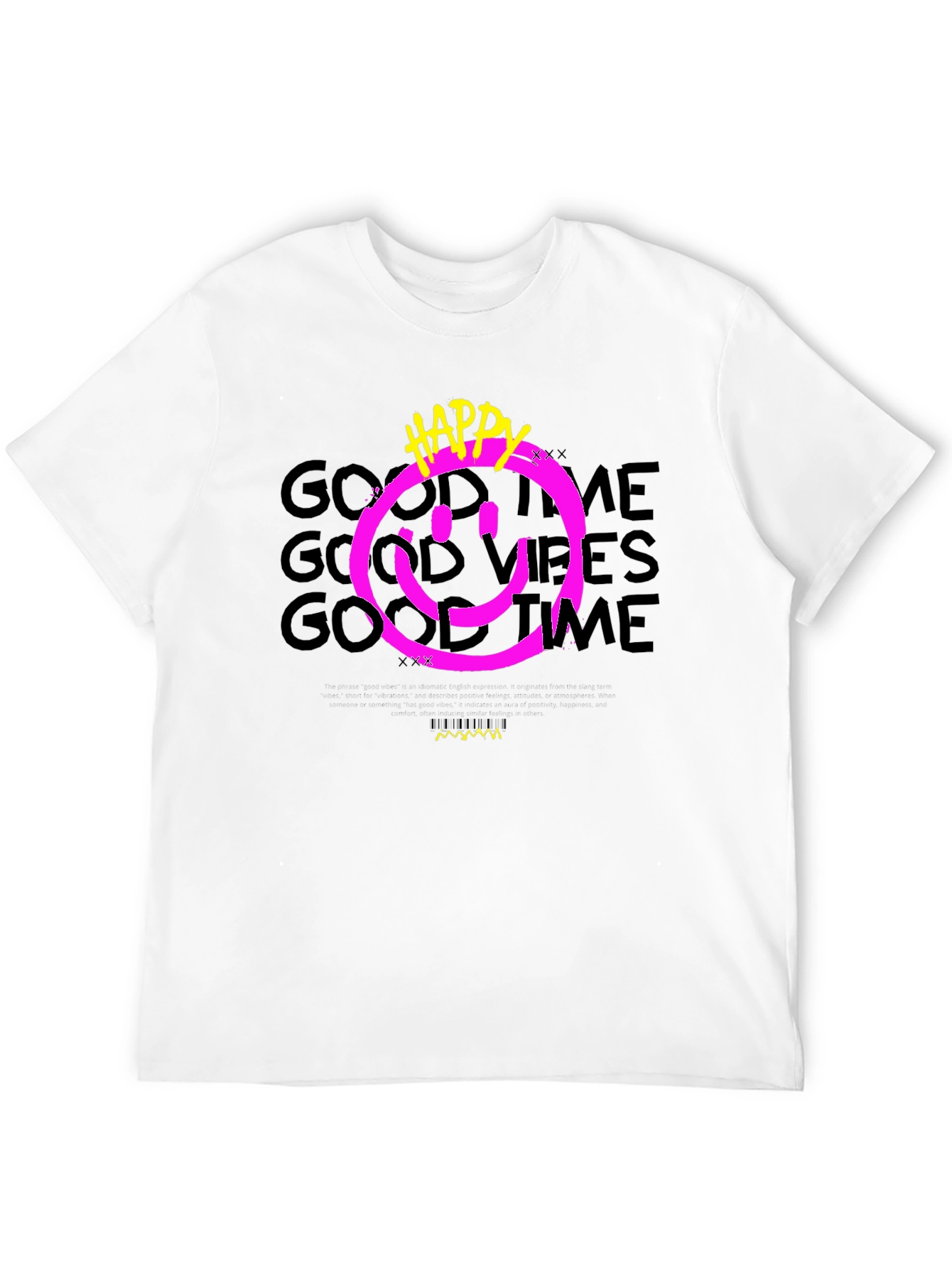 Black Happy Good Vibes Graphic Tee view 12