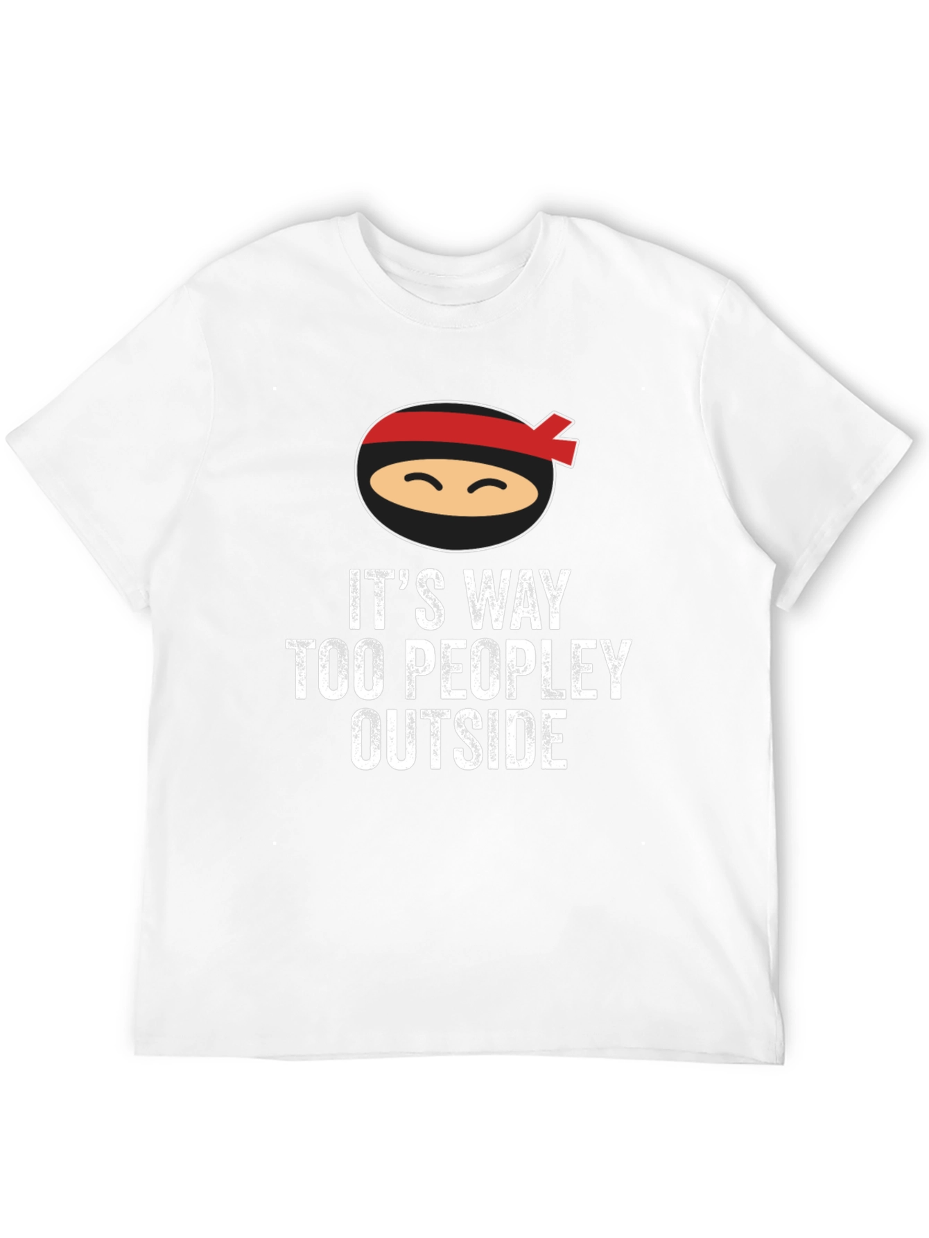 Black Ninja 'Too Peopley Outside' Graphic Tee - Comfy Cotton Blend view 12