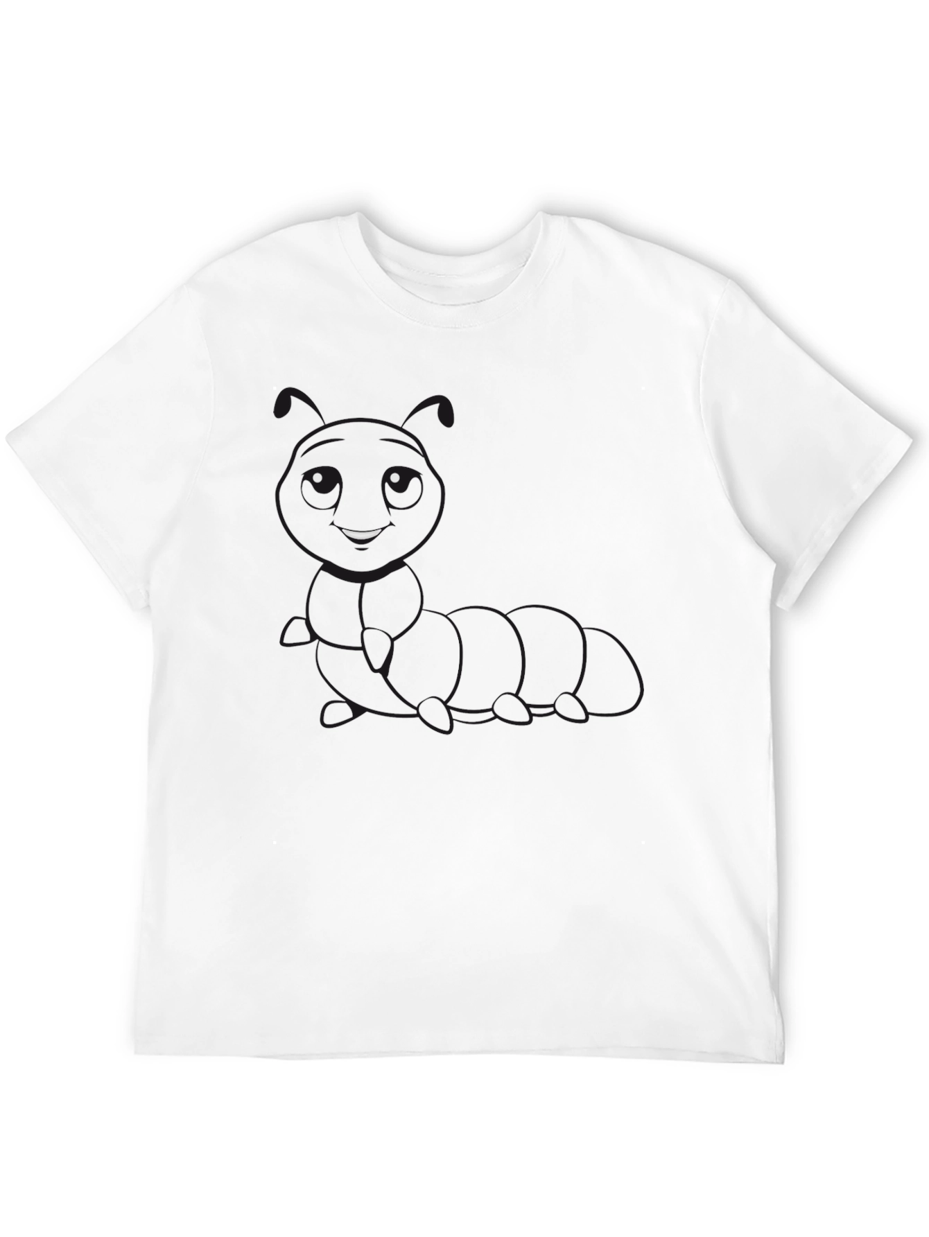 Men's Black Graphic T-Shirt - Caterpillar Design - 12