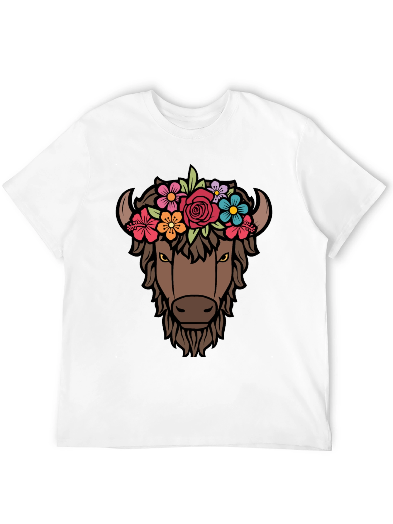 Black Floral Buffalo Graphic T-Shirt view 12