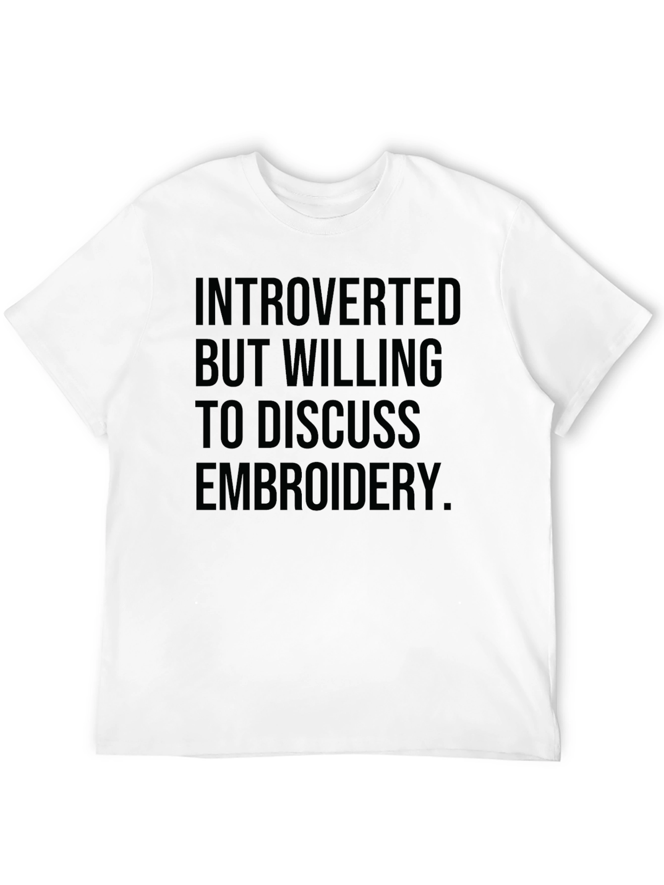 Black Introverted Embroidery Enthusiast T-Shirt view 12