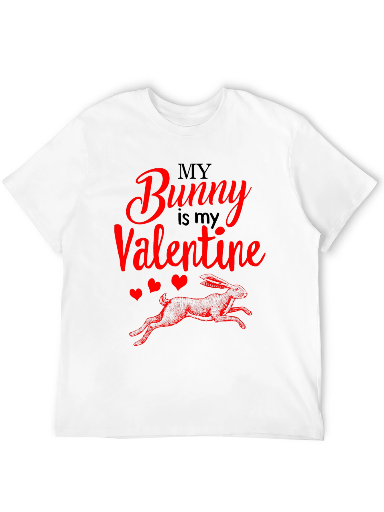 Black My Bunny is My Valentine T-Shirt view 12