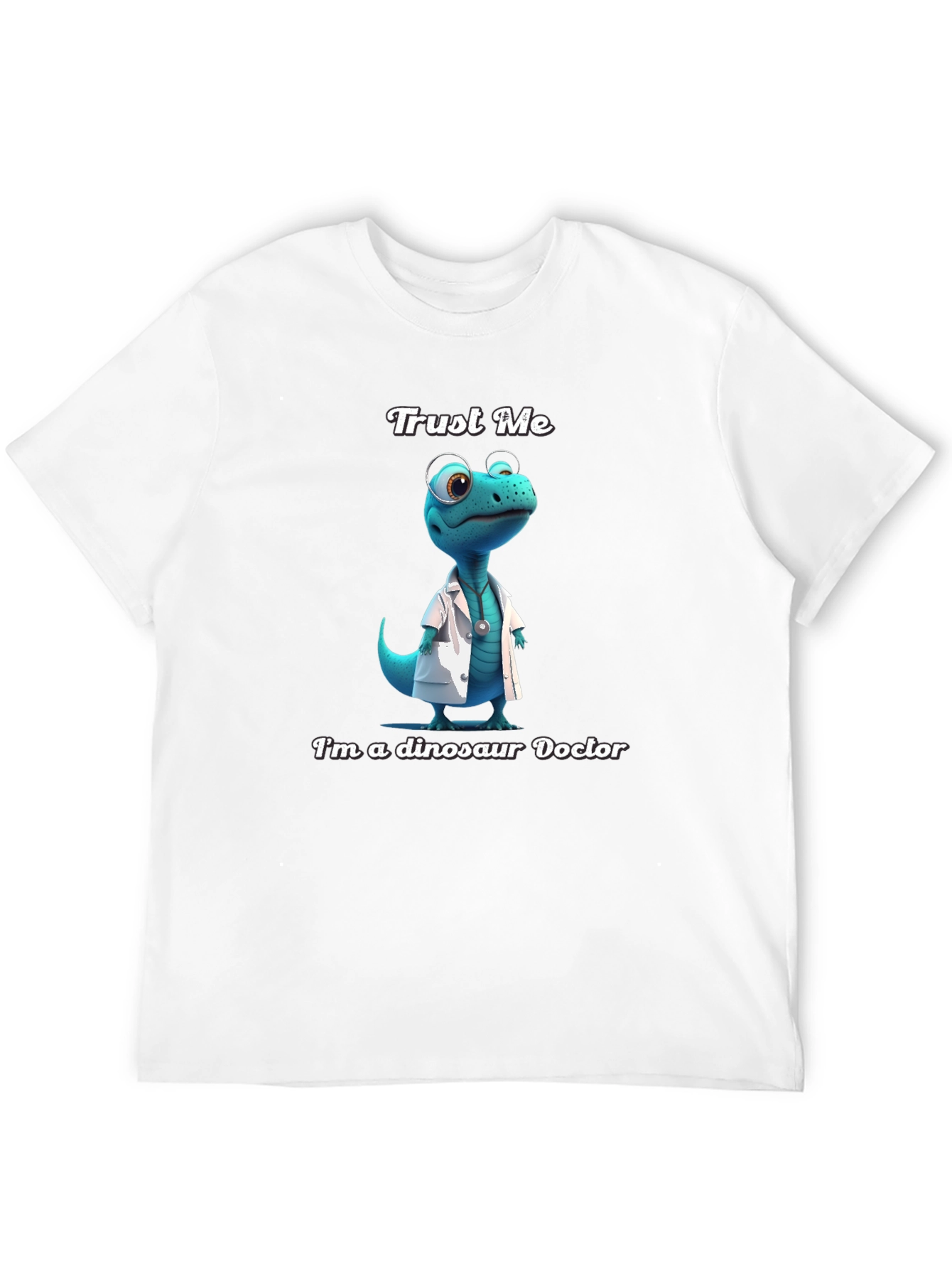 Black Dinosaur Doctor T-Shirt - Trust Me, I'm a Dino Doc! view 12
