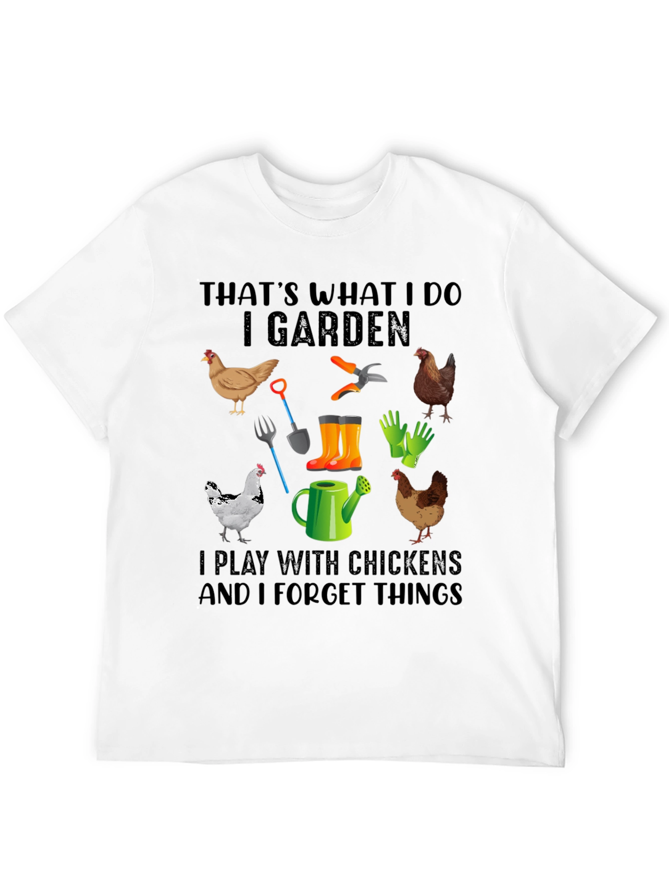Black Gardening & Chicken Lover Graphic Tee view 12