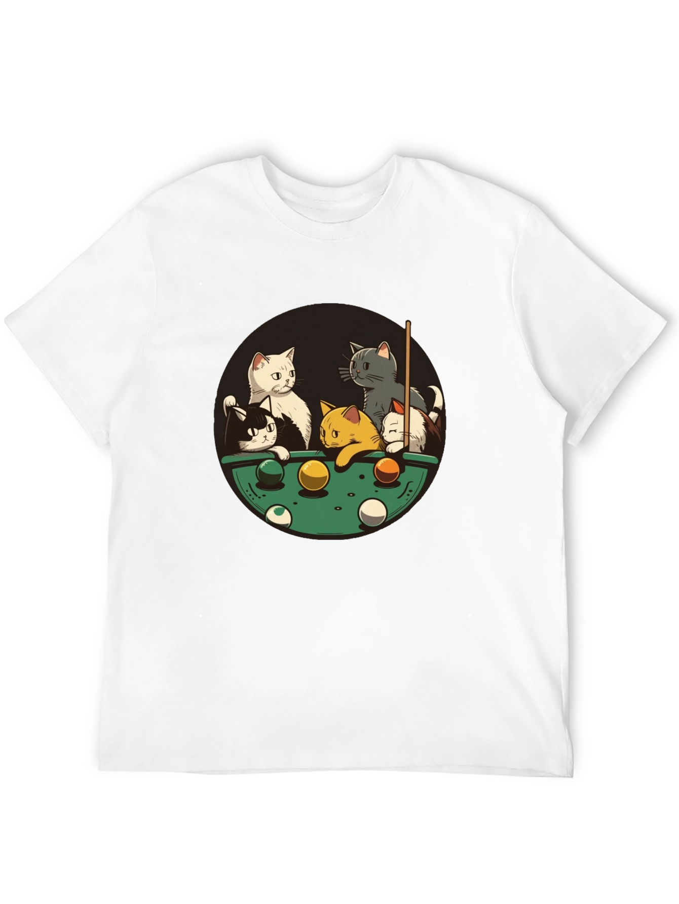Black Cats Playing Pool Black T-Shirt view 12