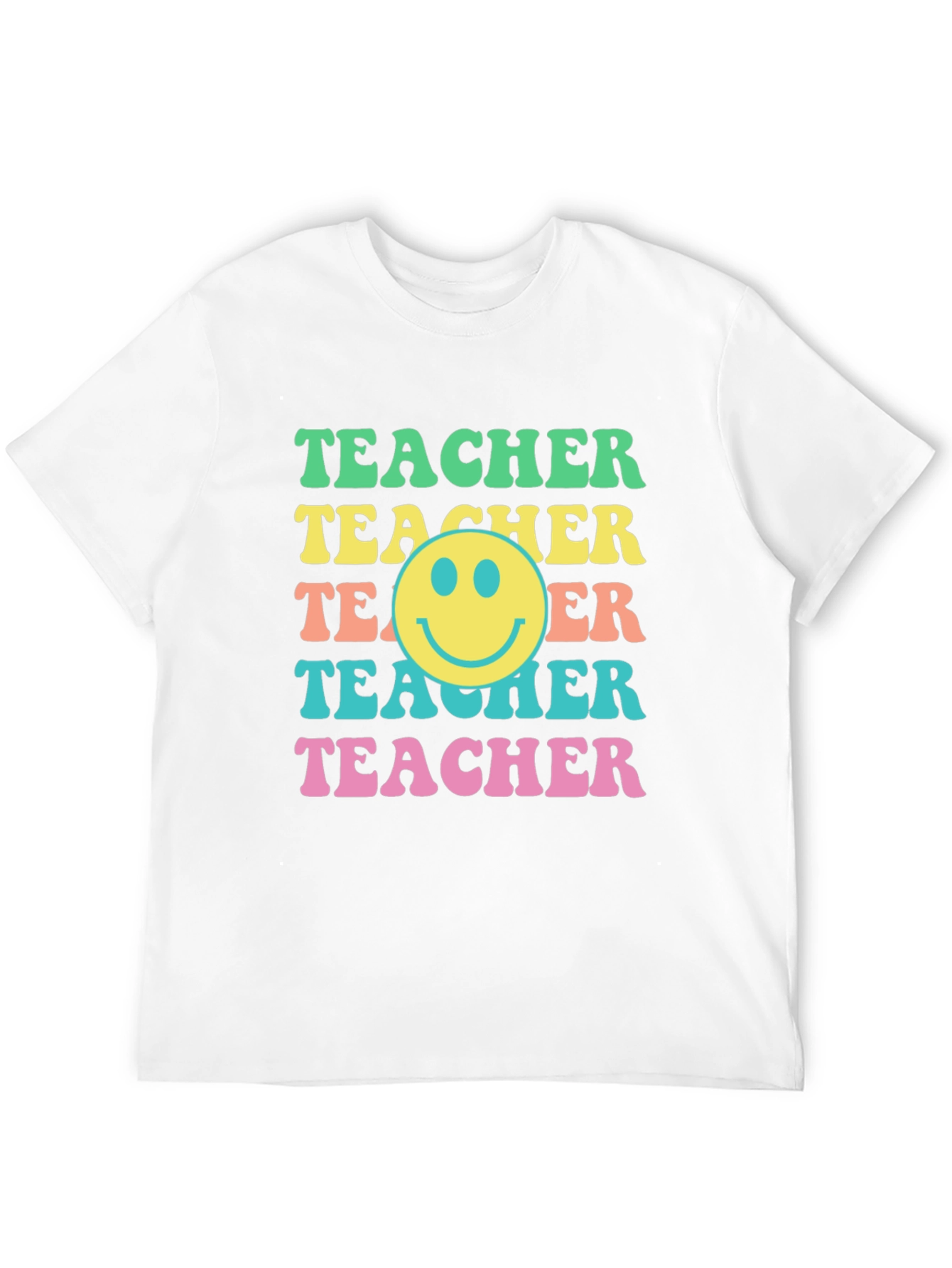 Black Retro Teacher Smiley Face Graphic Tee view 12