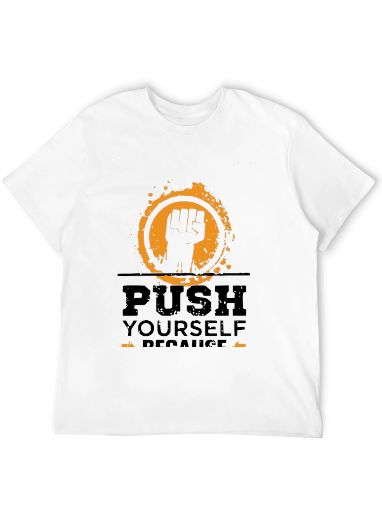 Black Motivational Push Yourself Black T-Shirt view 12