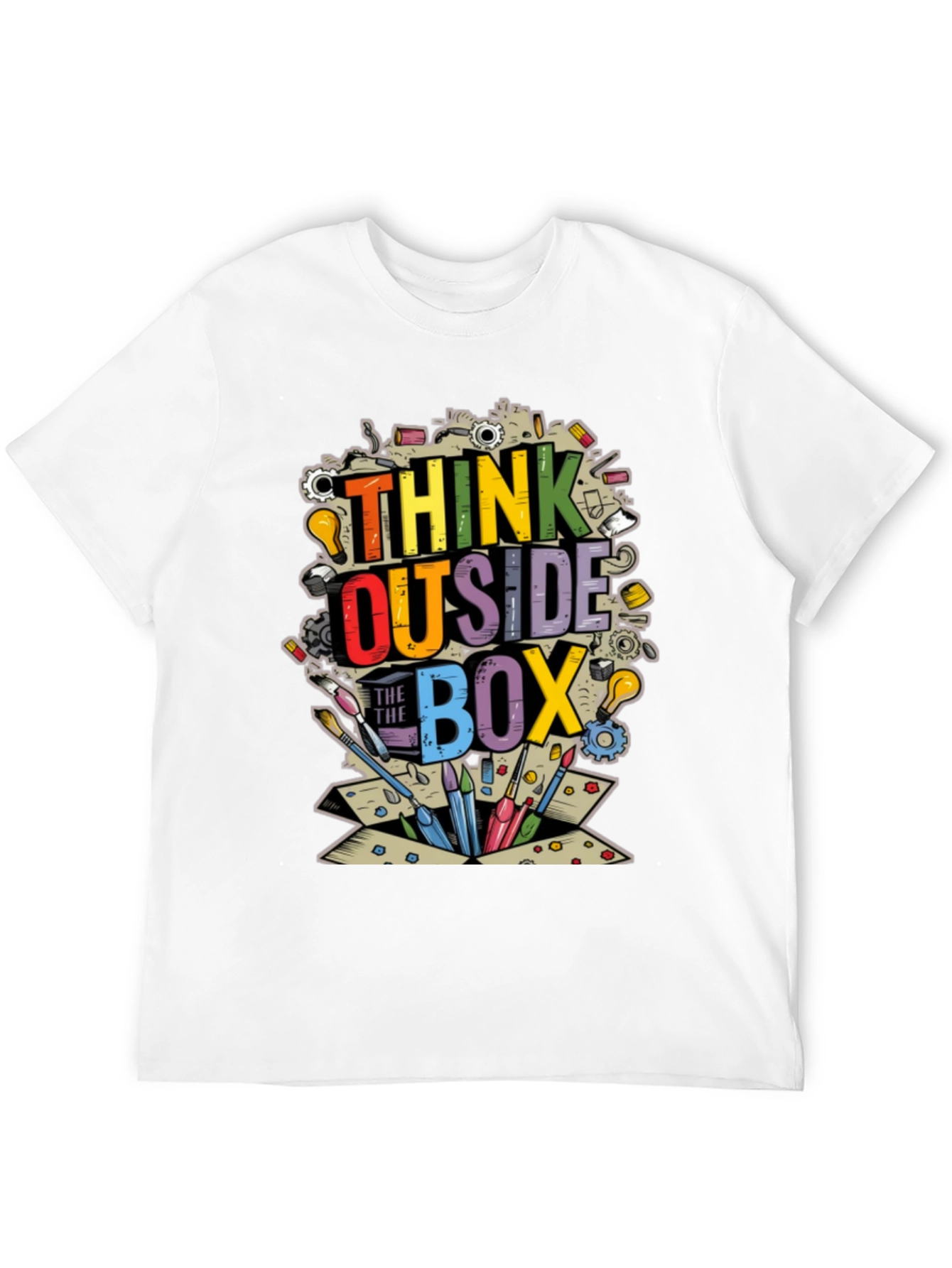 Black Think Outside the Box Graphic T-Shirt view 12