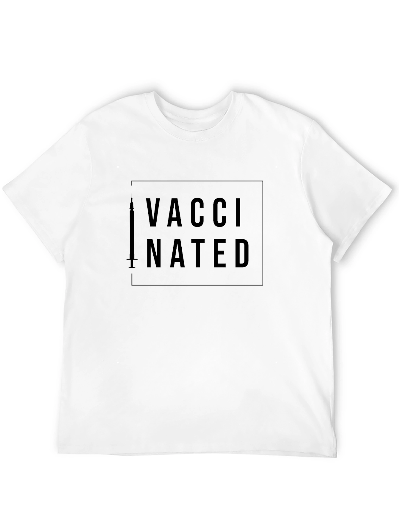 Black Vaccinated Graphic Tee - Black Unisex T-Shirt view 12