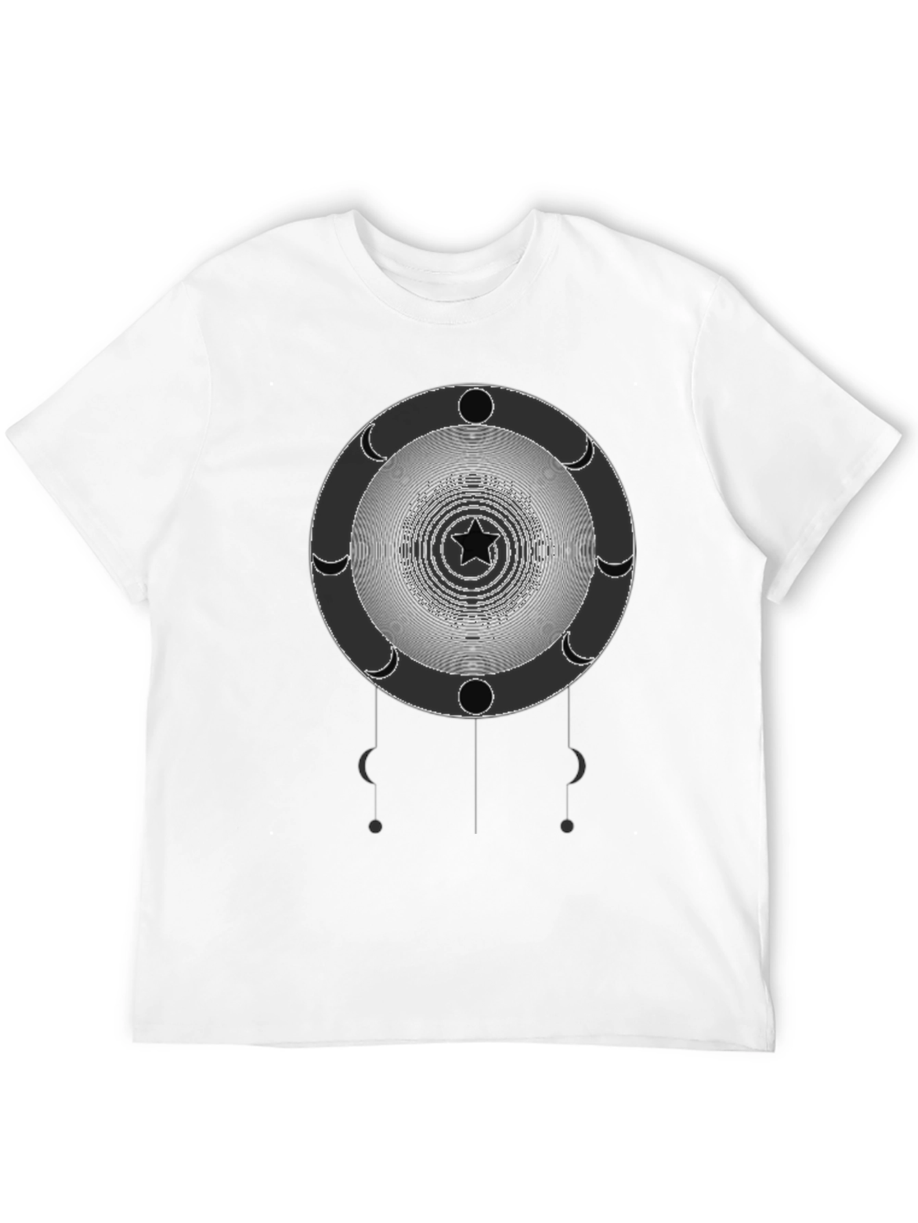 Black Mystic Moon Star Graphic Black T-Shirt view 12