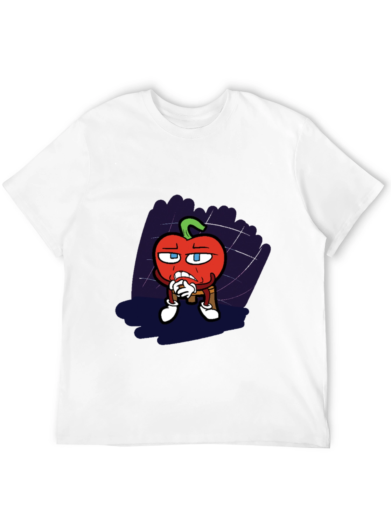 Black Cartoon Tomato Graphic Black T-Shirt view 12