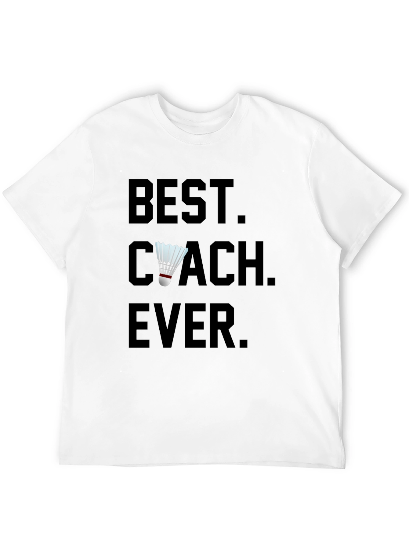 Black Best Coach Ever Shuttlecock T-Shirt view 12
