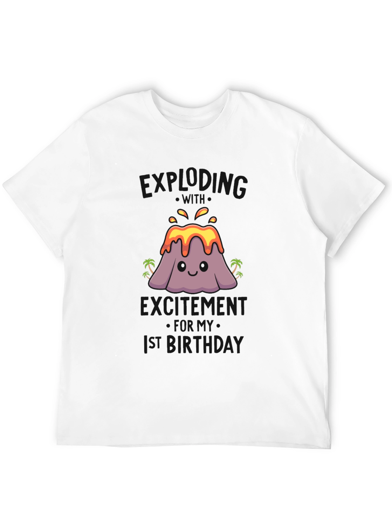 Black Volcano 1st Birthday Shirt view 12