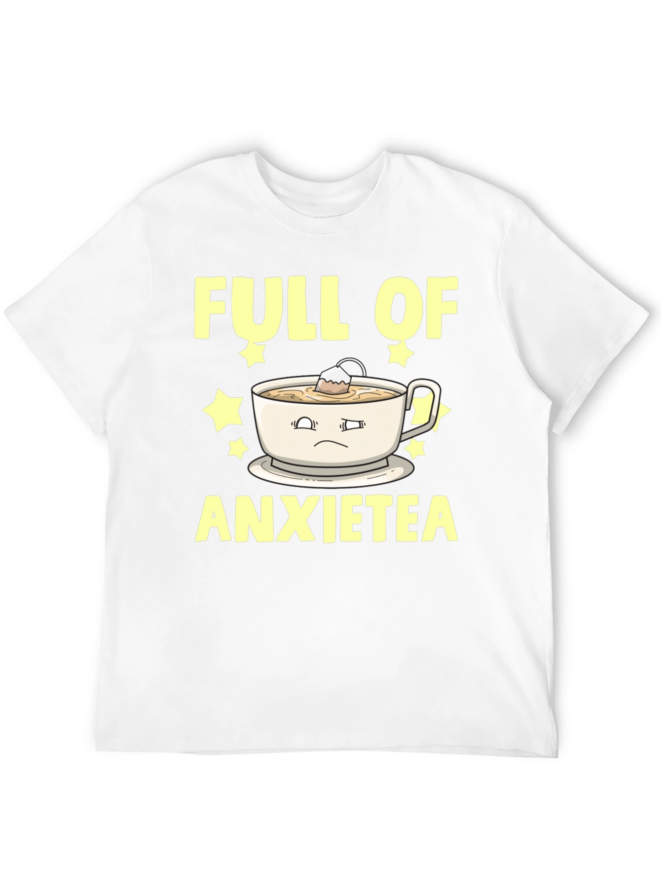 Black Full of Anxietea Graphic Tee - Novelty T-Shirt view 12