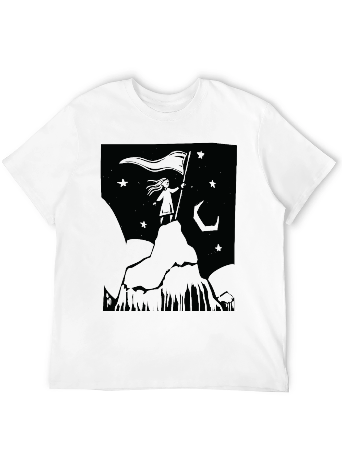 Black Mountain Top Girl Graphic T-Shirt - Black view 12