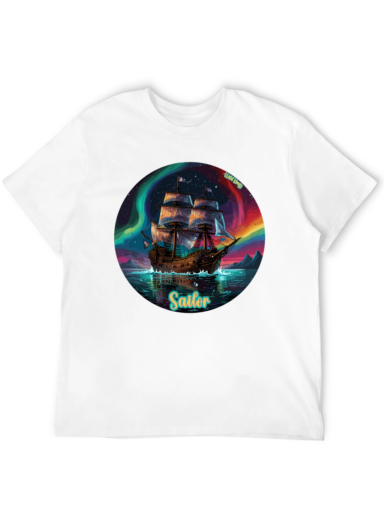Black Sailor Ship Graphic Tee - Wild Kings Design view 12