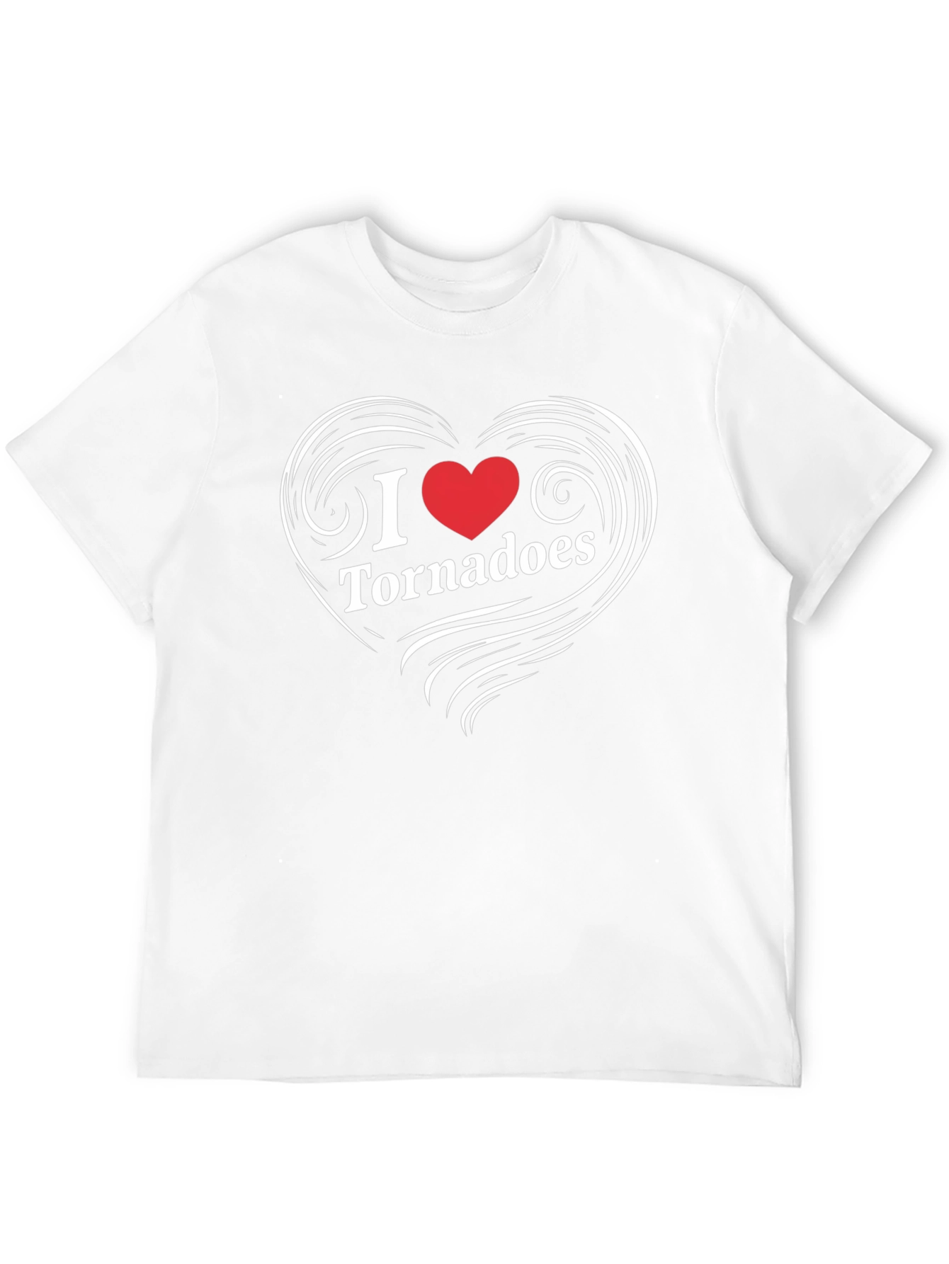 Black I Love Tornadoes Heart Graphic T-Shirt view 12