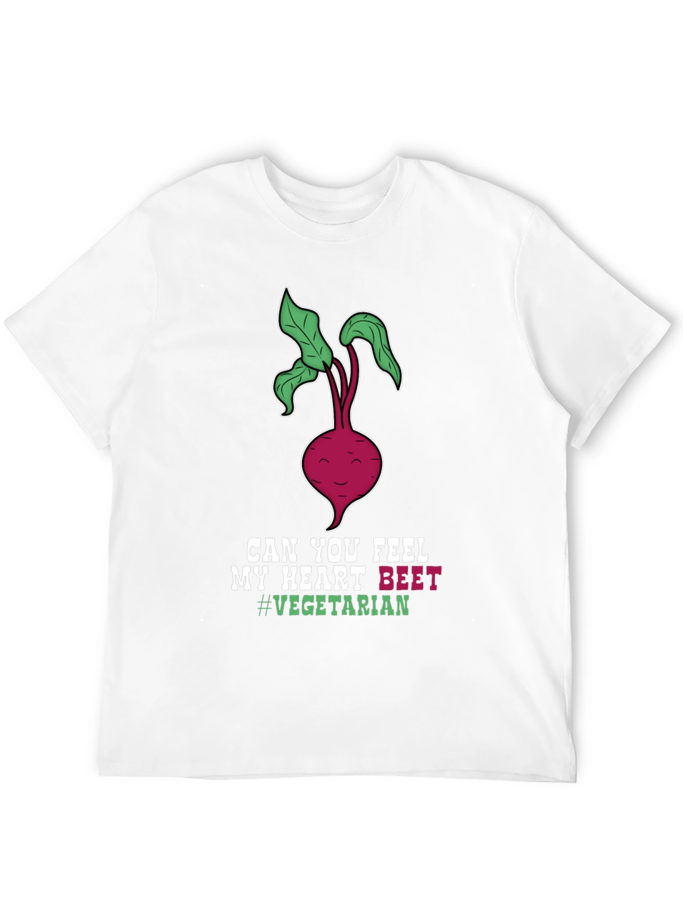 Black Vegetarian Beet Heart T-Shirt - Funny Vegan Tee view 12