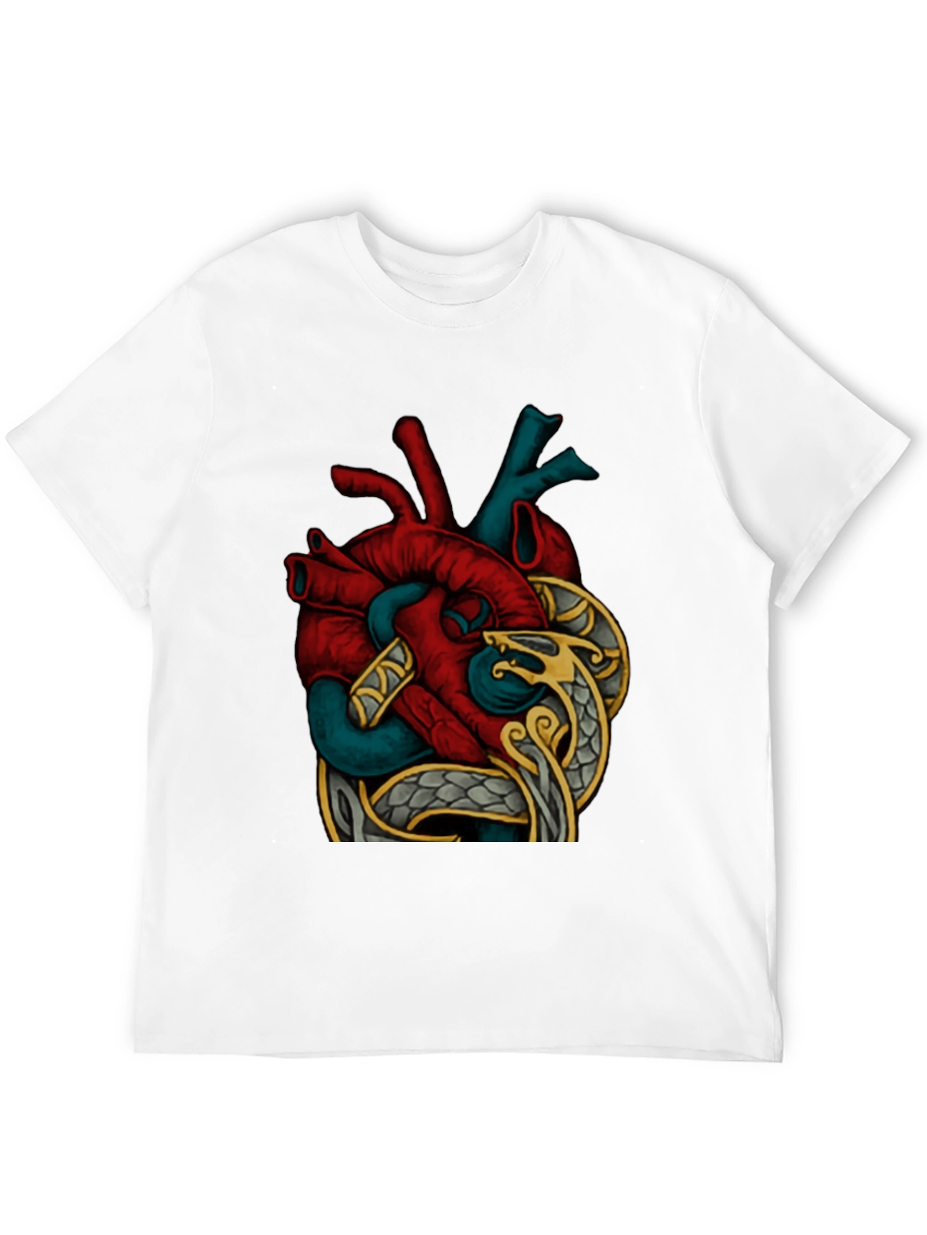 Black Anatomic Heart Snake Graphic T-Shirt view 12