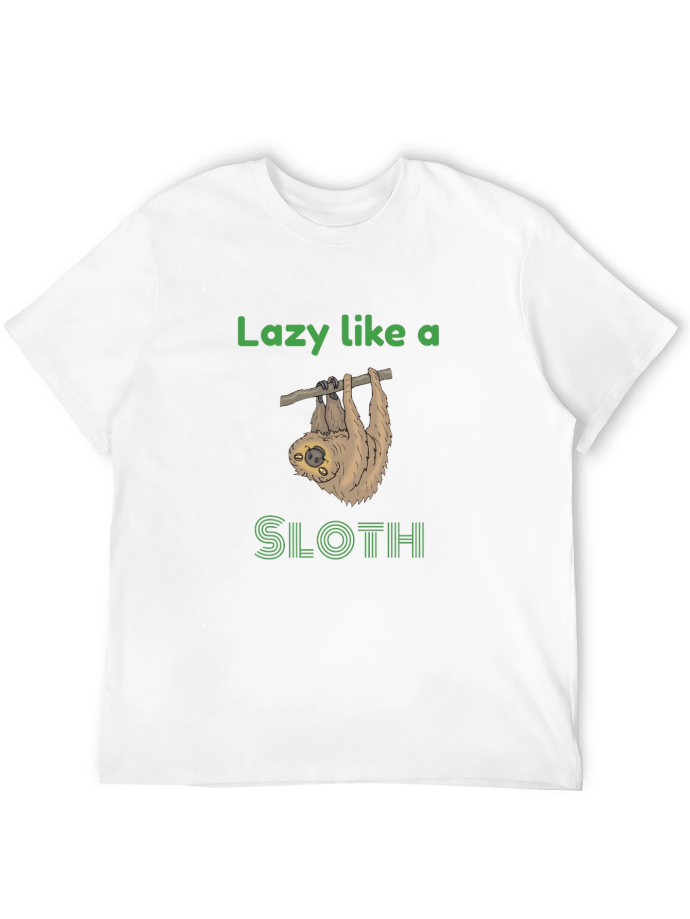 Black Lazy Sloth Graphic Tee - Funny Novelty T-Shirt view 12