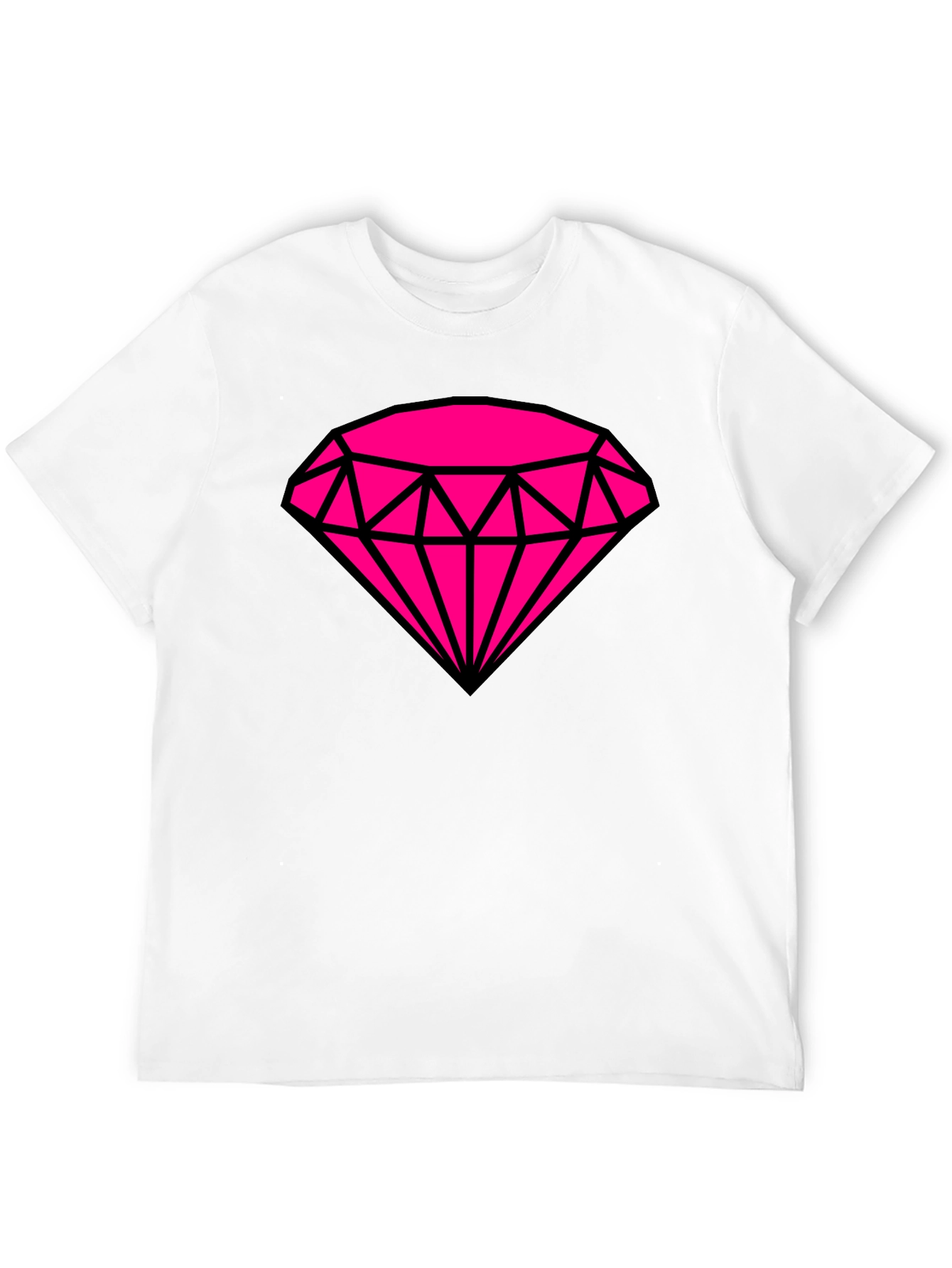 Black Bold Graphic Tee: Hot Pink Diamond Design view 12