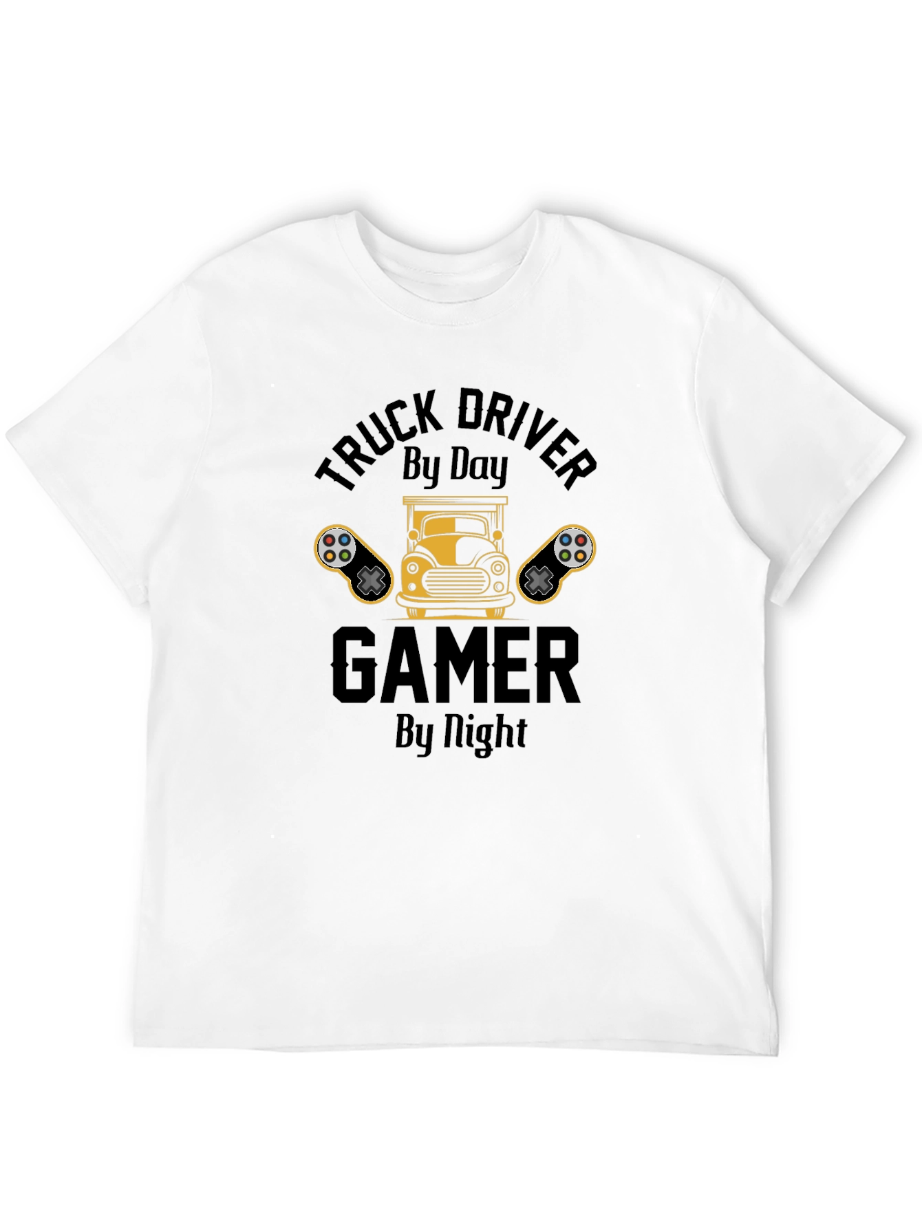 Black Truck Driver Gamer T-Shirt - Black view 12