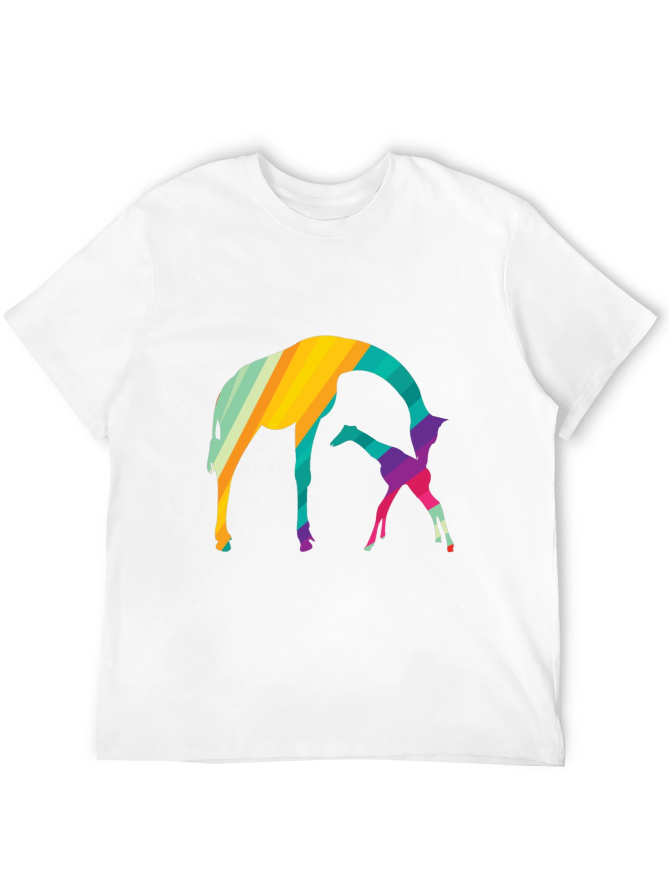 Black Abstract Giraffe Graphic Tee - Black Cotton Blend Shirt view 12