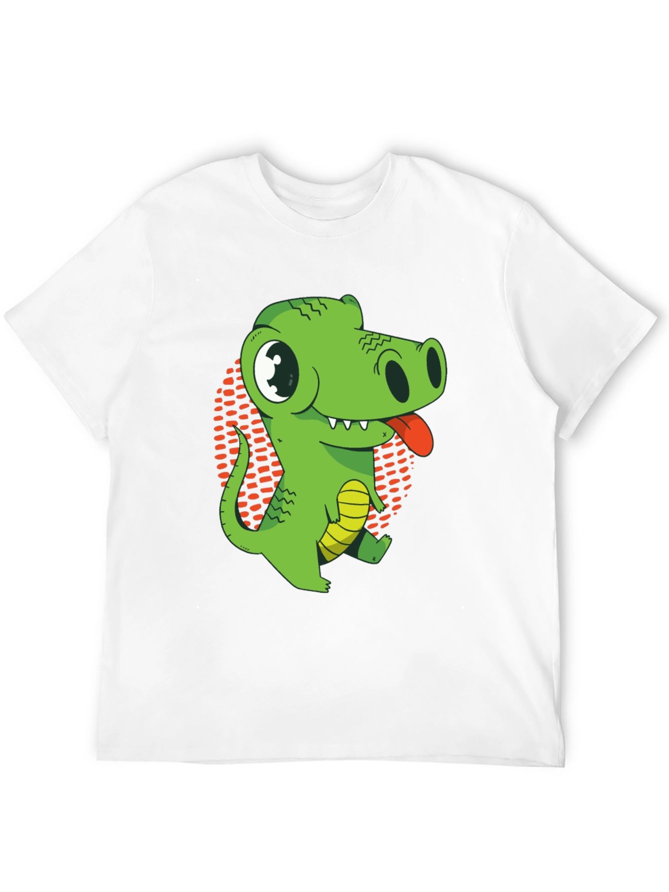 Black Cartoon Crocodile Graphic T-Shirt - Black Cotton Tee view 12