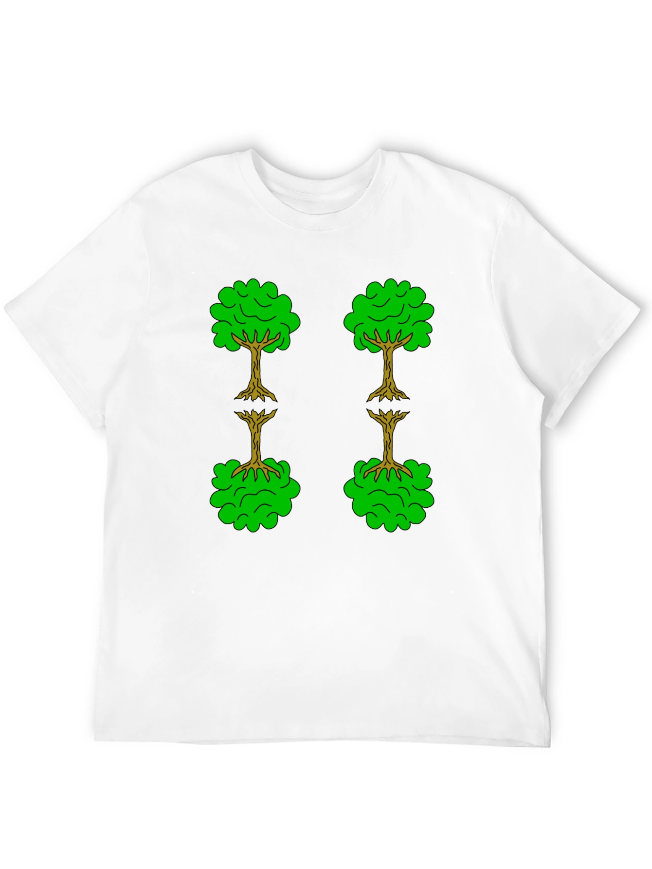 Black Tree Pattern Black T-Shirt view 12