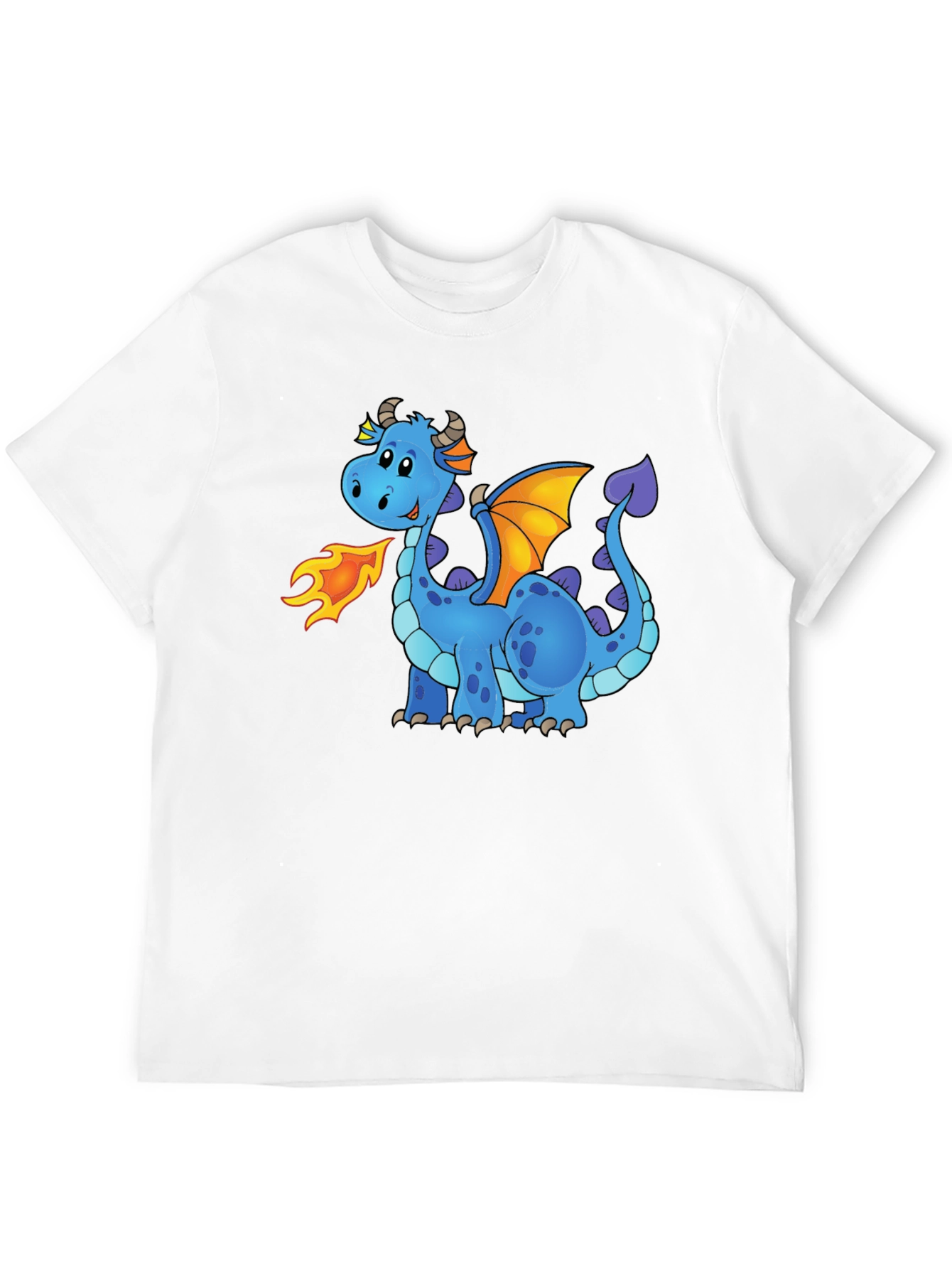 Black Cute Cartoon Dragon Graphic Tee - Unisex Black T-Shirt view 12