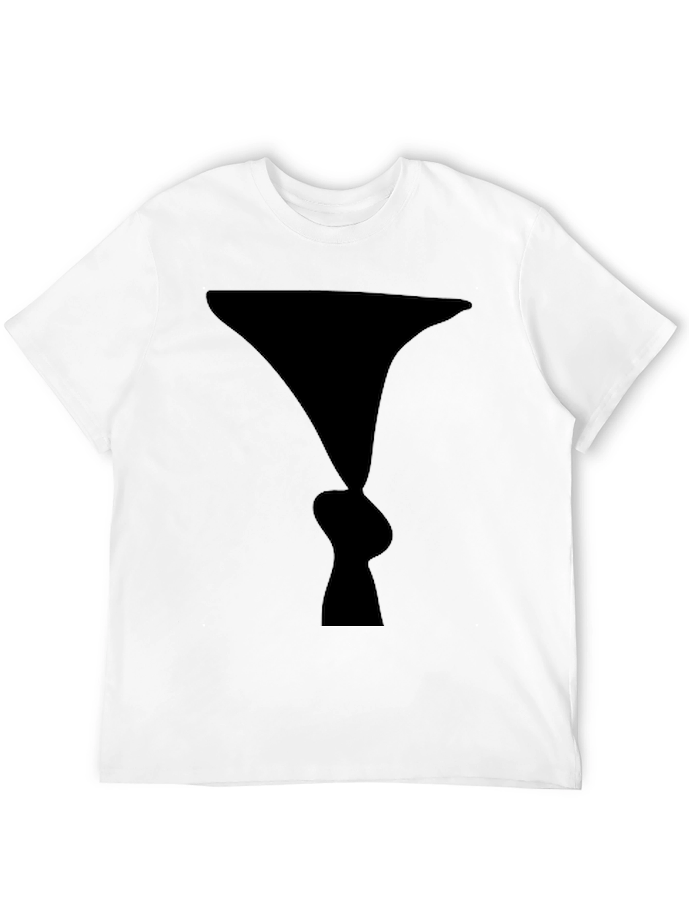 Black Optical Illusion Faces Black T-Shirt view 12