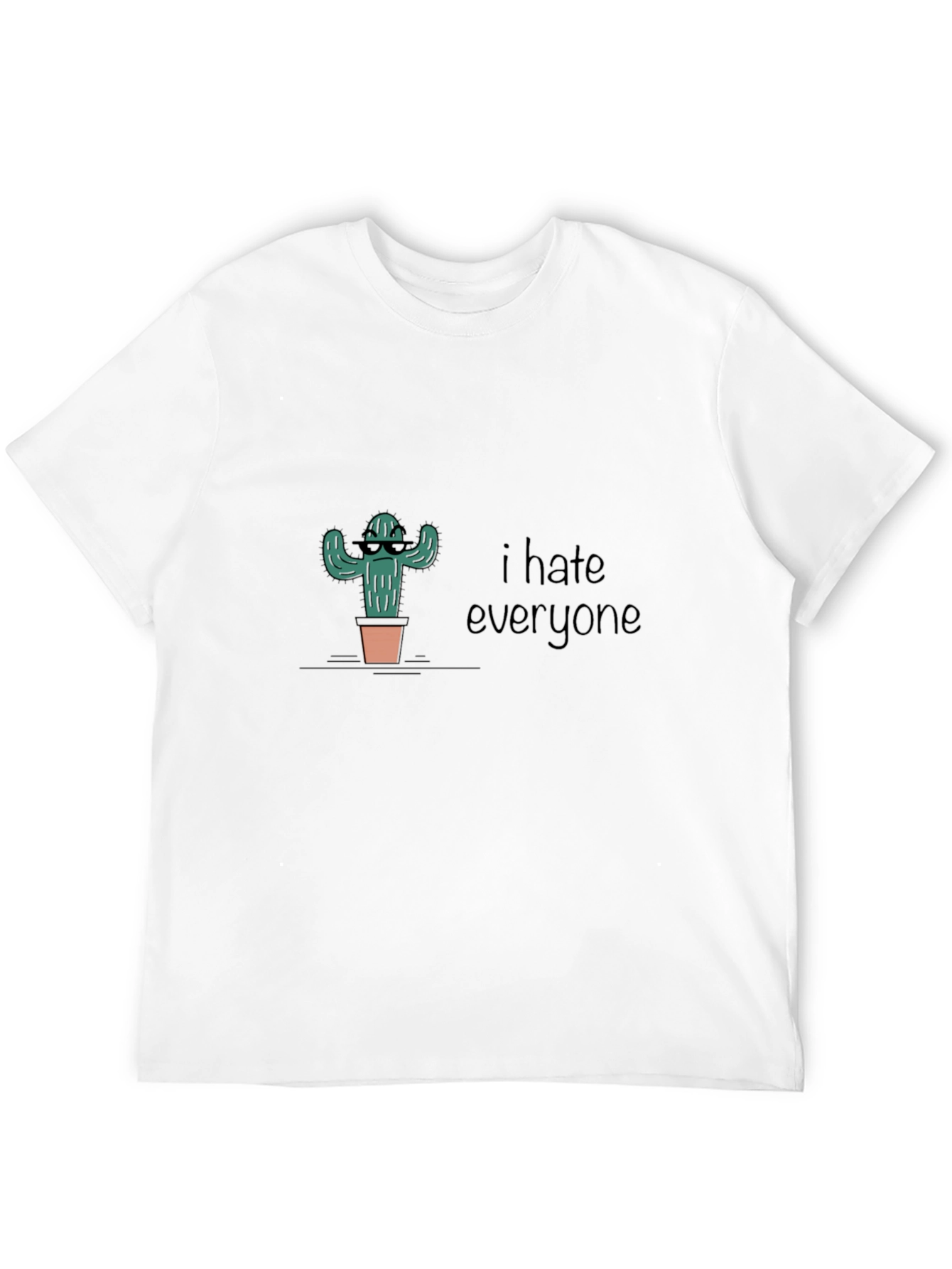 Black I Hate Everyone Cactus Graphic T-Shirt view 12