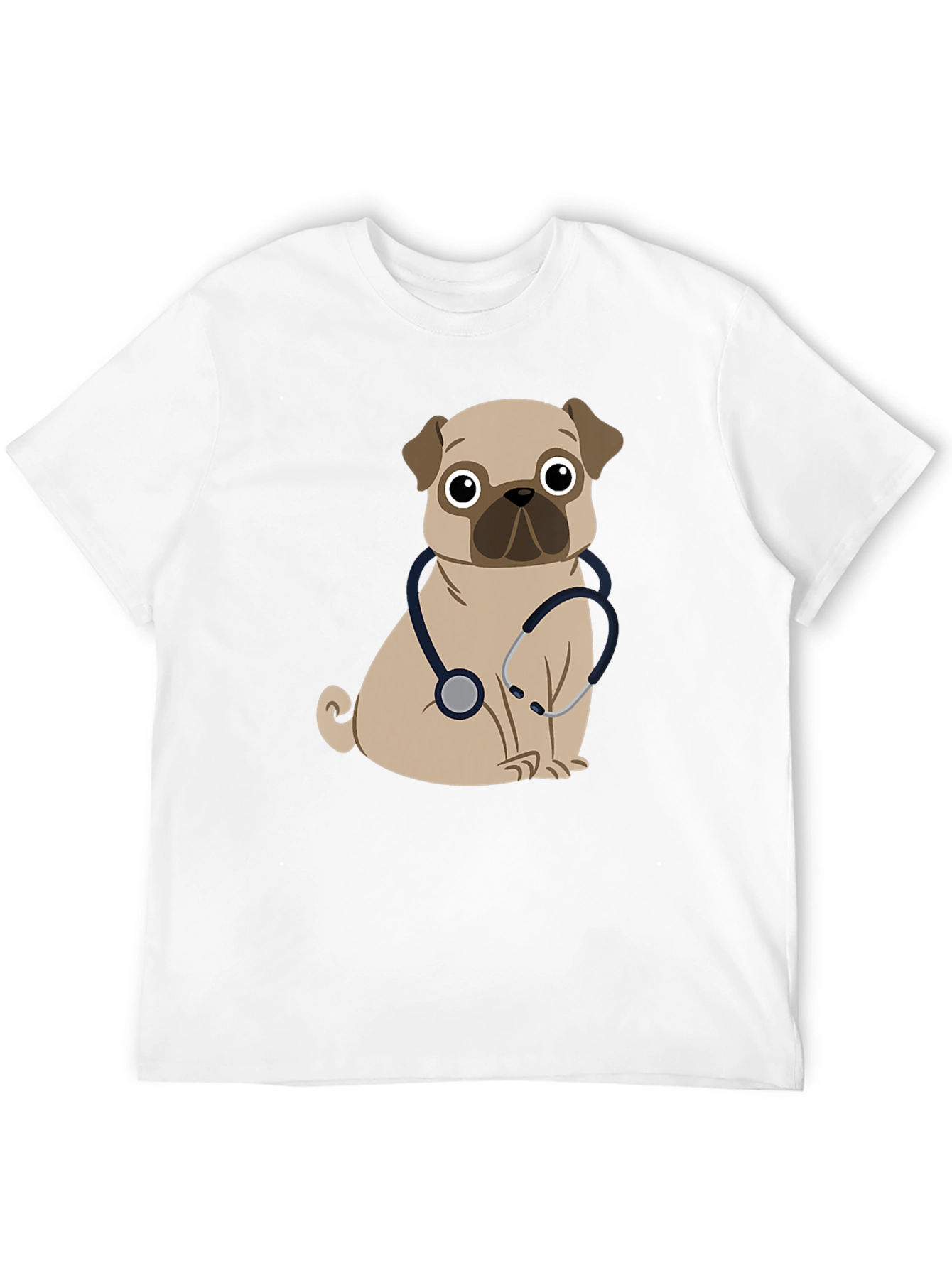Black Pug Dog Vet T-Shirt view 12