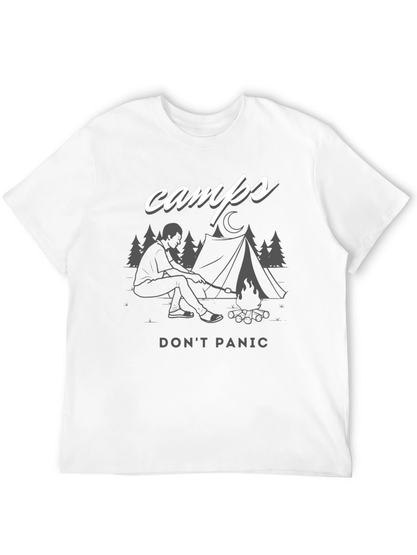 Black Camps "Don't Panic" Graphic T-Shirt view 12