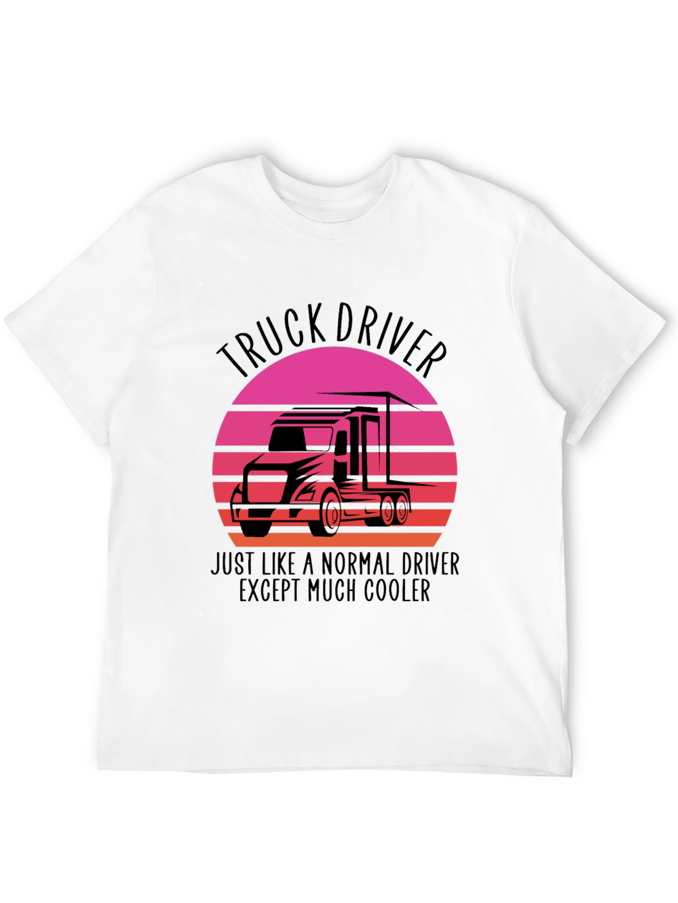 Black Truck Driver Cool Graphic Tee view 12