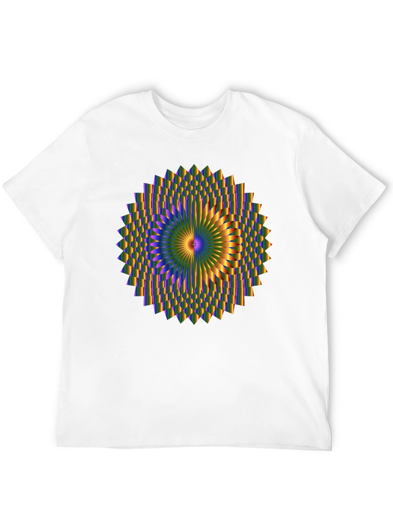 Black Optical Illusion Mandala Graphic Black T-Shirt view 12